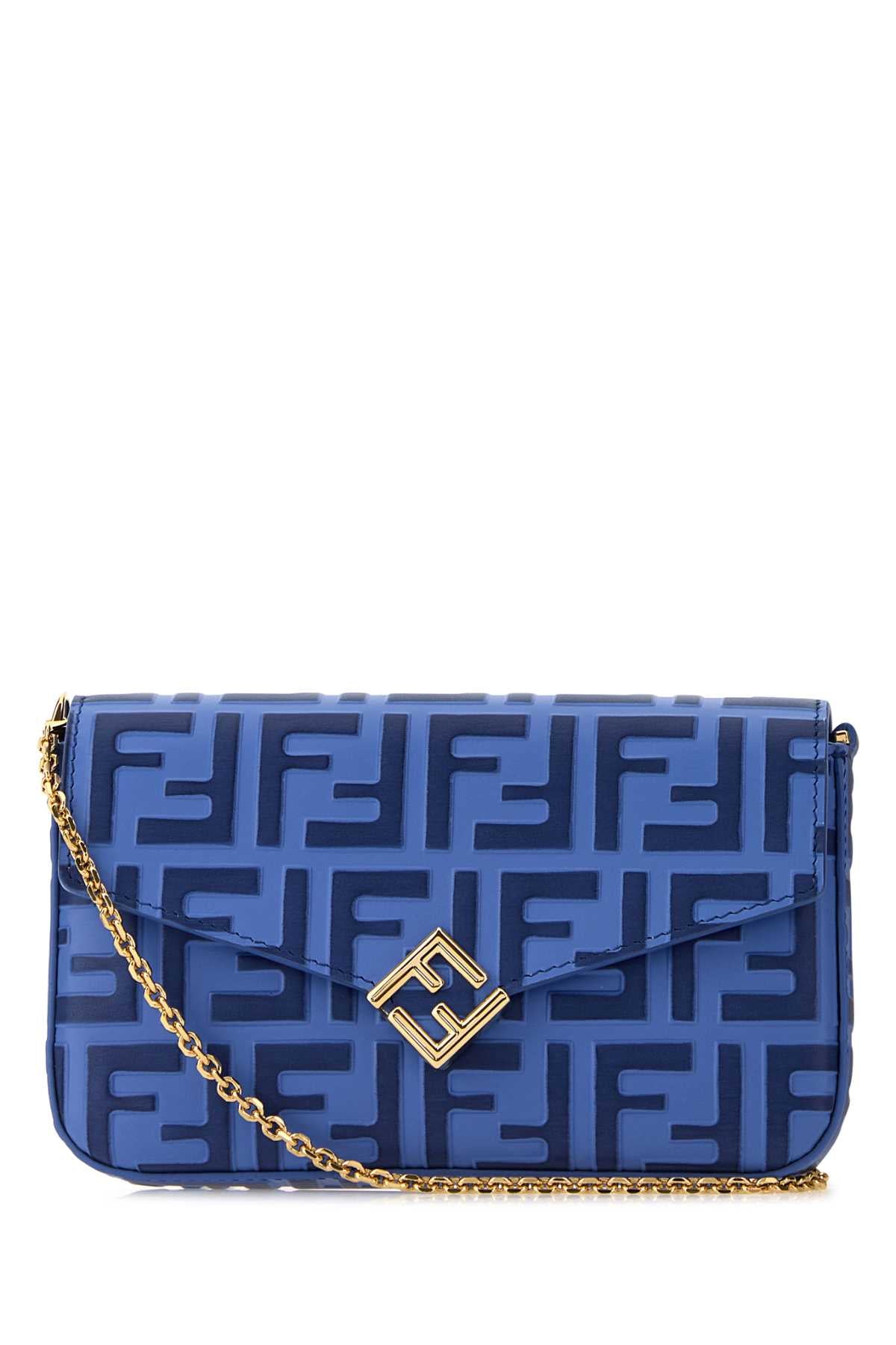 Fendi Women Blue Leather Ff Diamonds Wallet FENDI