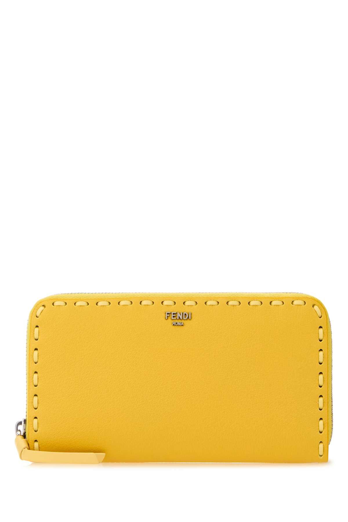 Fendi Women Yellow Leather Wallet FENDI