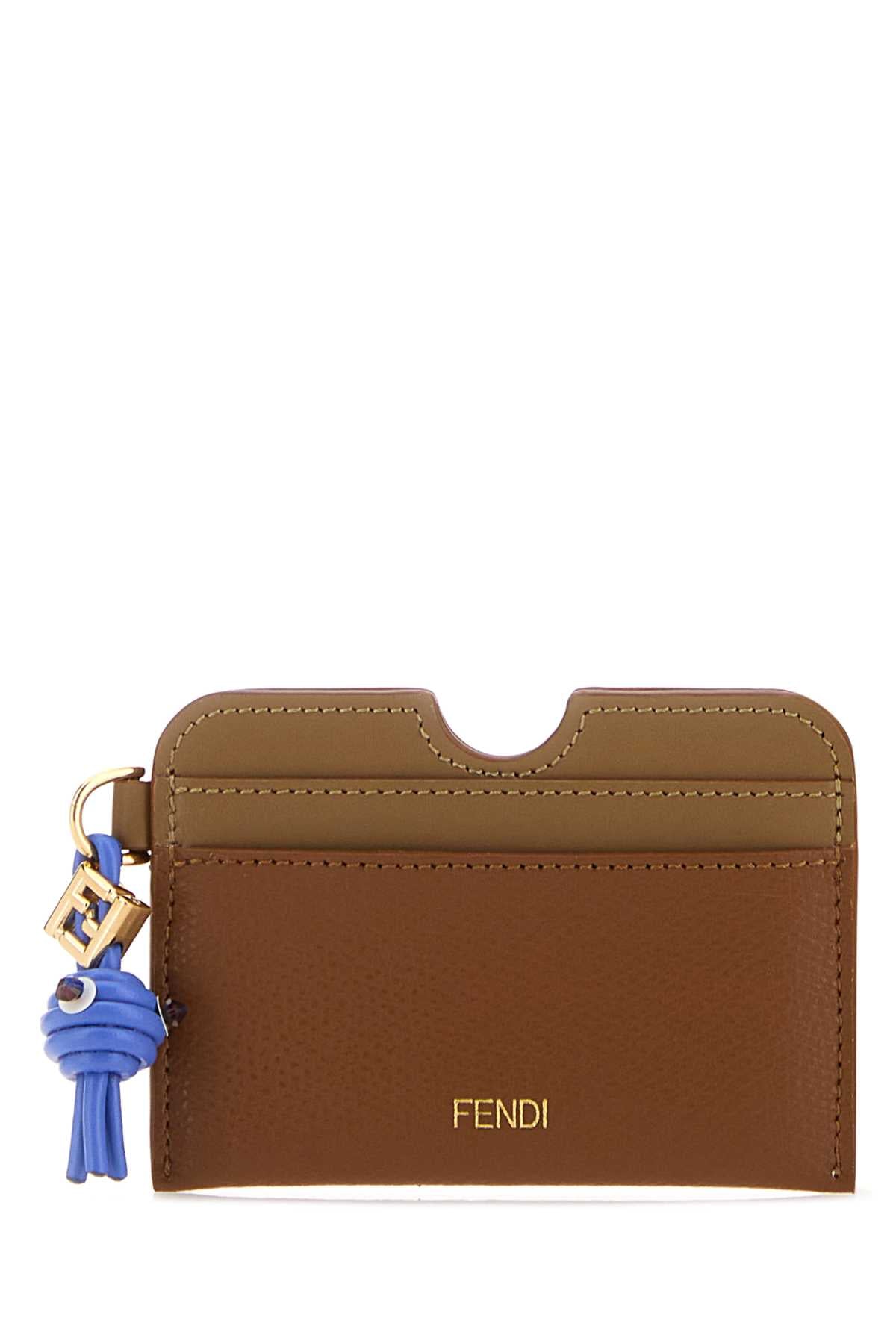 Fendi Women Two-Tone Leather Card Holder FENDI