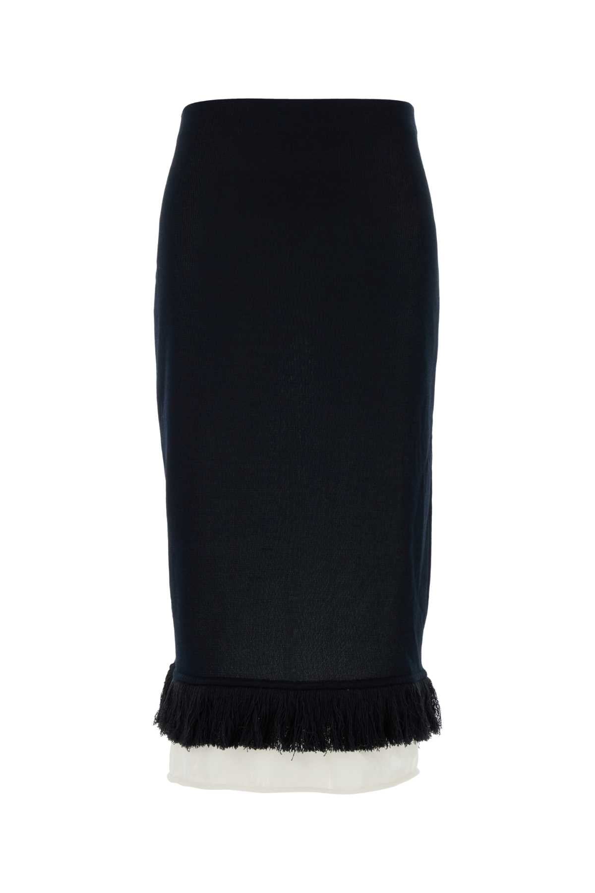 Bottega Veneta Women Navy Blue Knit Skirt BOTTEGA VENETA