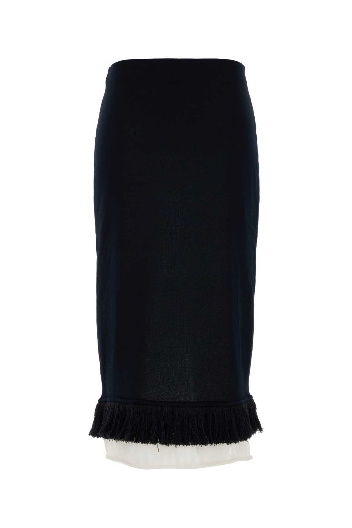 Bottega Veneta Women Navy Blue Knit Skirt BOTTEGA VENETA