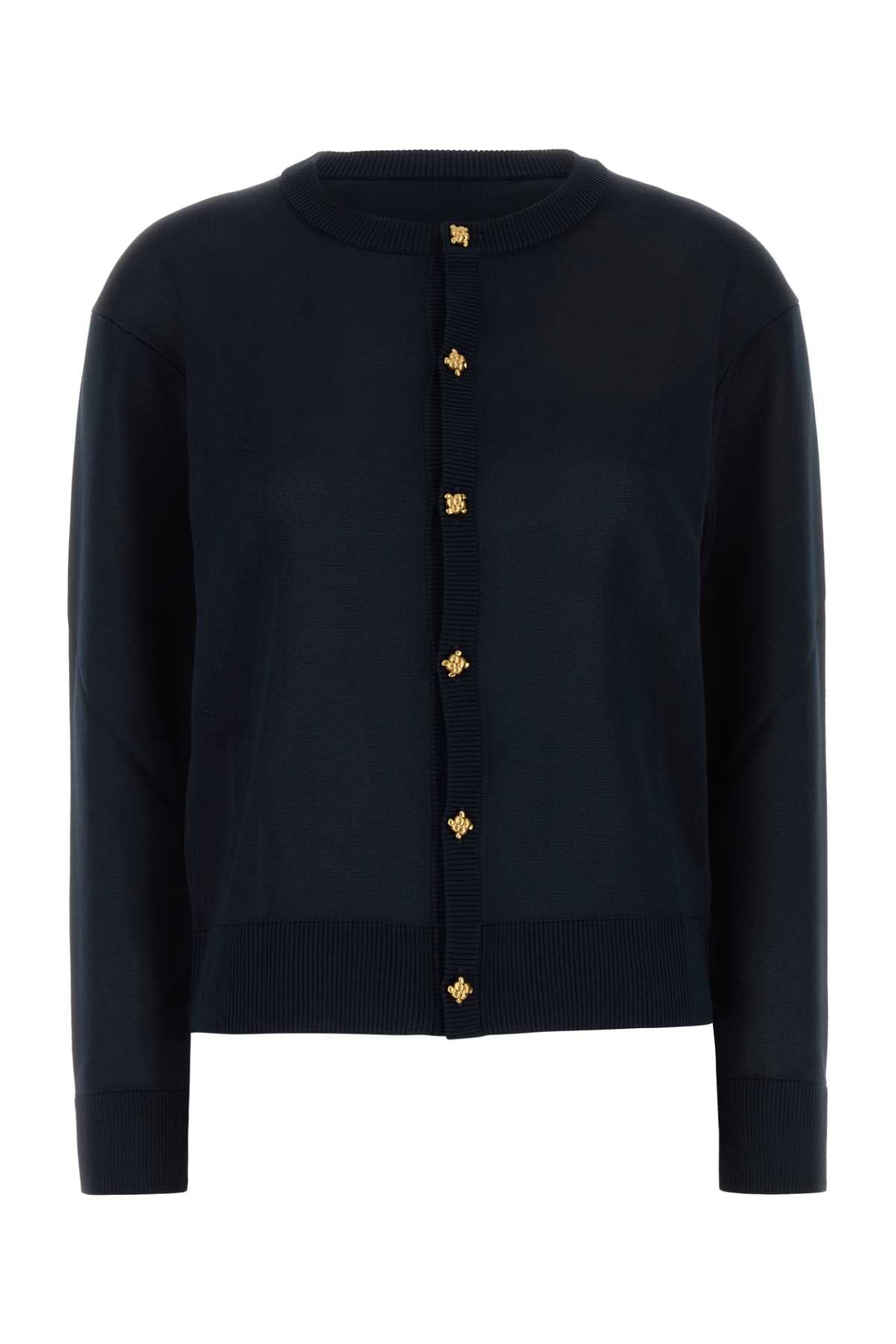Bottega Veneta Women Midnight Blue Knit Cardigan BOTTEGA VENETA