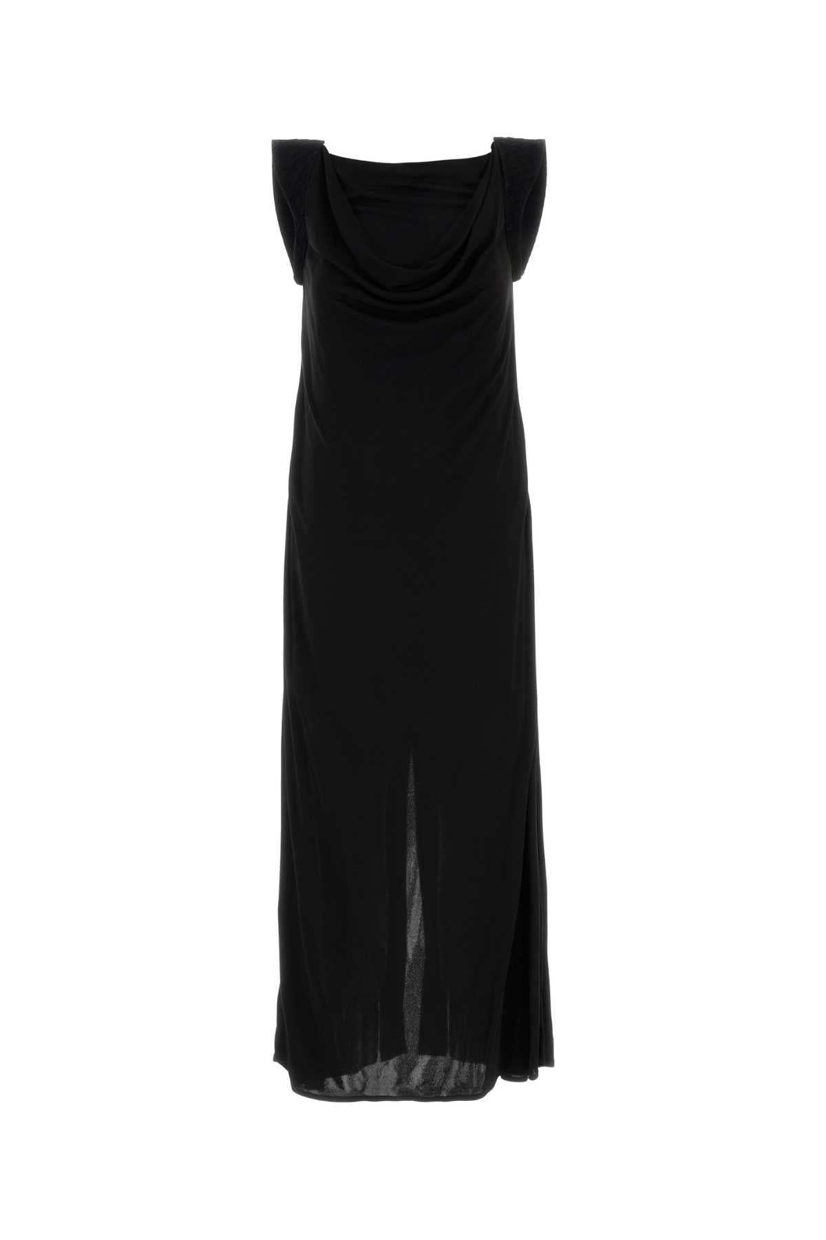Bottega Veneta Women Black Crepe Long Dress BOTTEGA VENETA