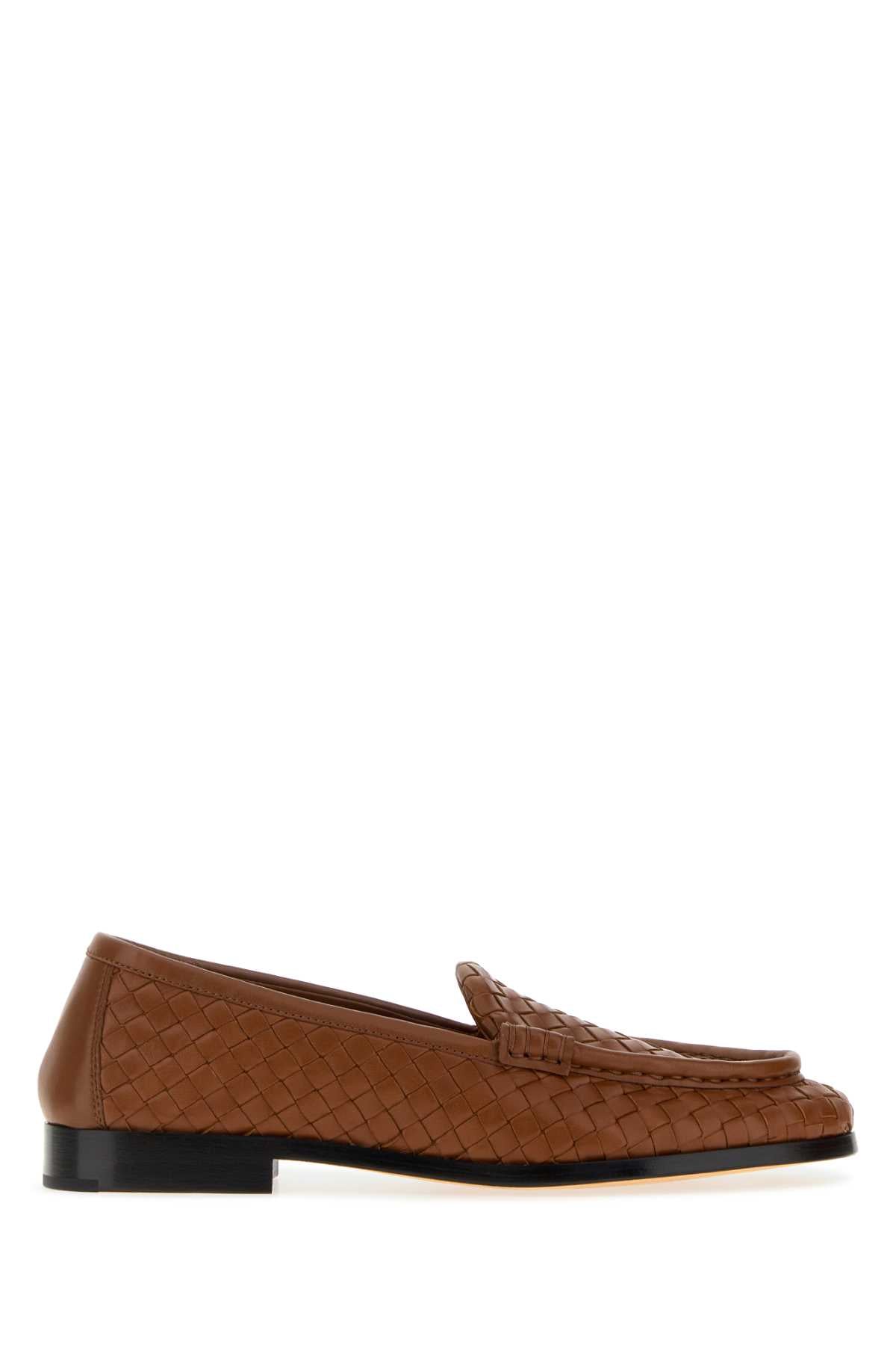 Bottega Veneta Women Caramel Leather Silenzio Loafers