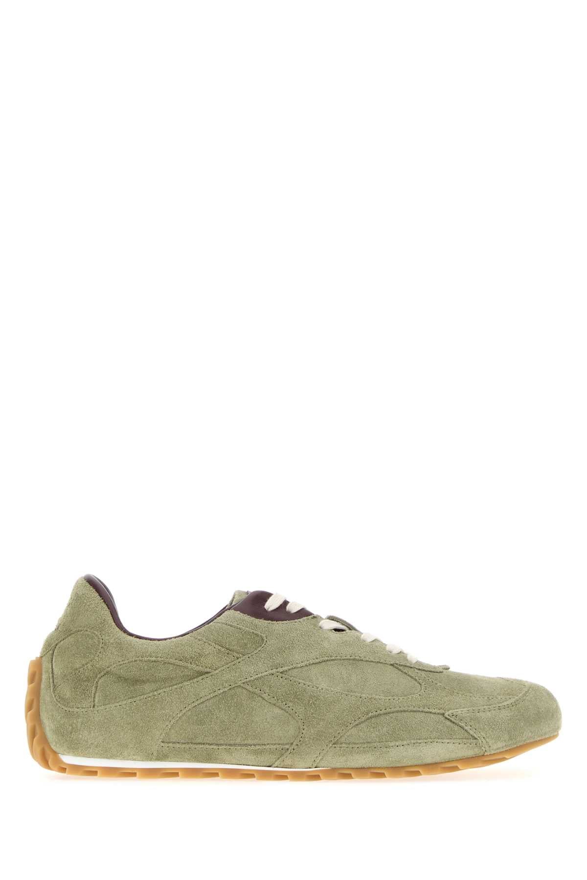 Bottega Veneta Women Sage Green Suede Orbit Flash Sneakers BOTTEGA VENETA