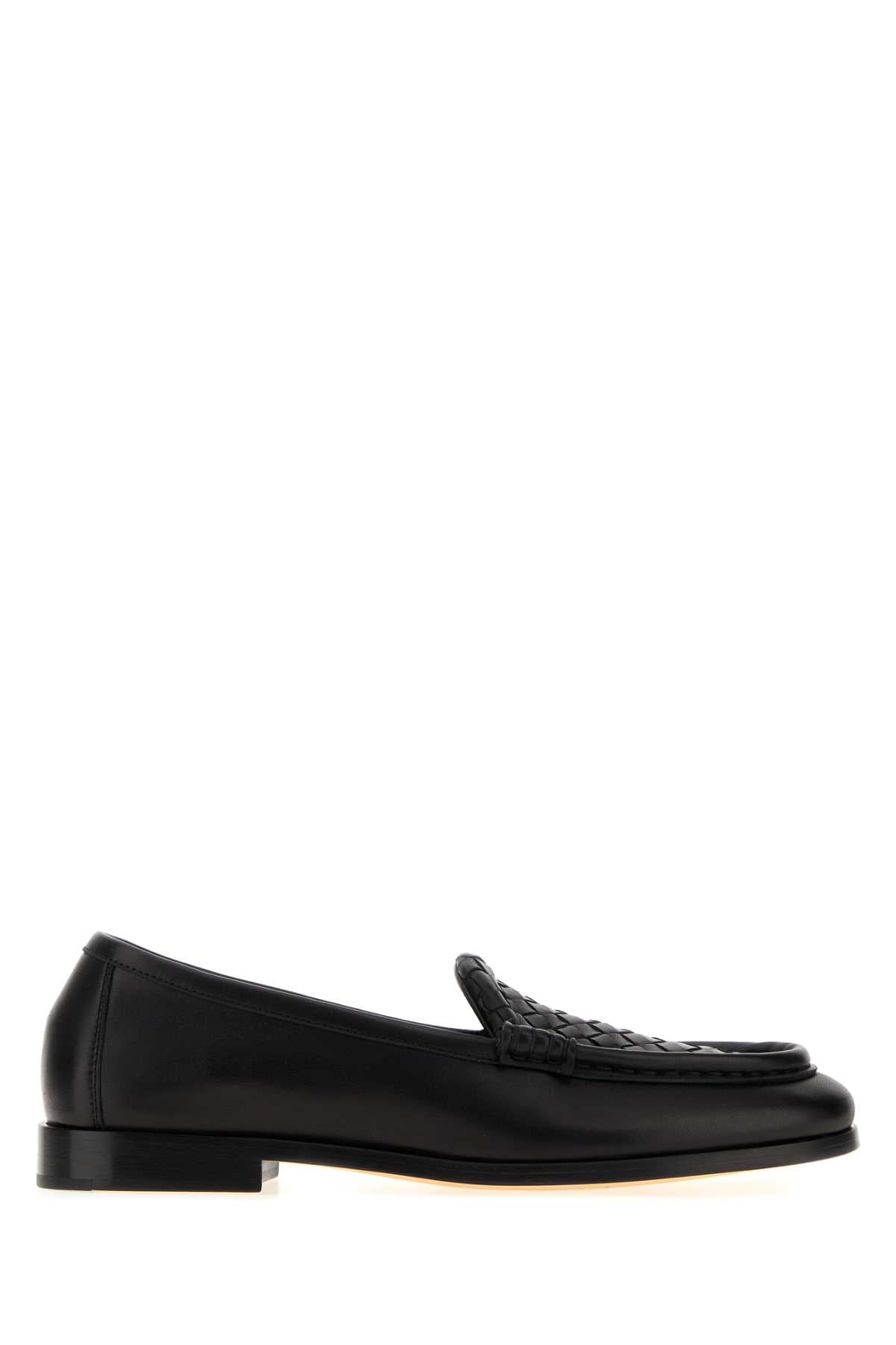 Bottega Veneta Women Black Leather Silenzio Loafers BOTTEGA VENETA