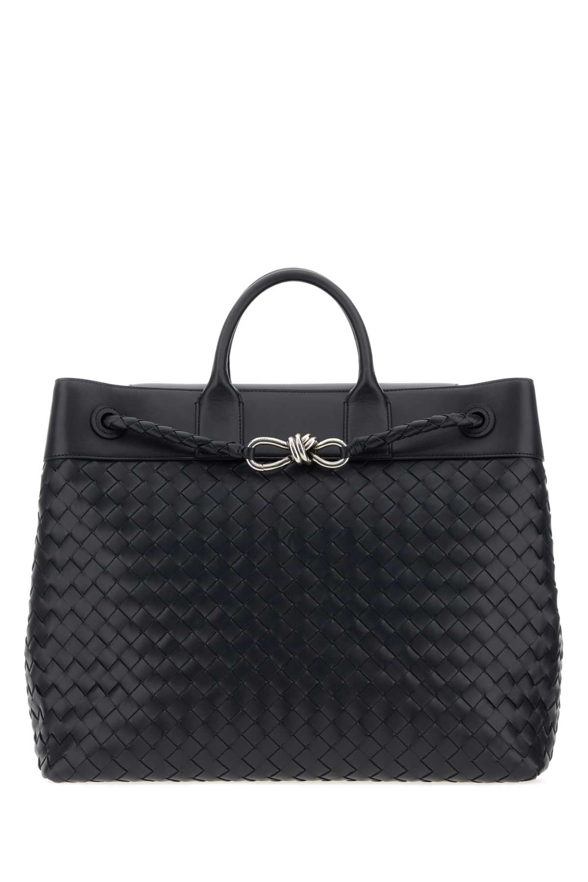 Bottega Veneta Men Midnight Blue Leather Andiamo Travel Bag BOTTEGA VENETA
