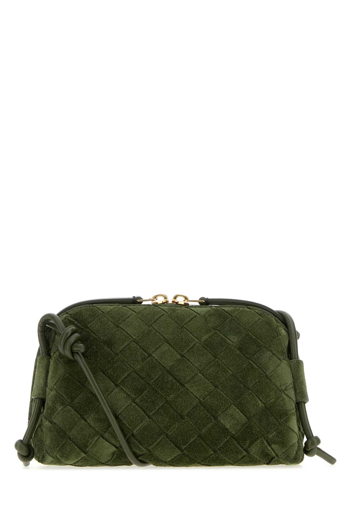 Bottega Veneta Women Bottle Green Suede Concert Crossbody Bag BOTTEGA VENETA