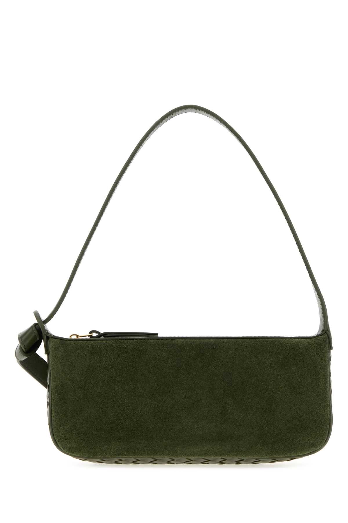 Bottega Veneta Women Olive Green Suede And Nappa Leather Nodo Shoulder Bag BOTTEGA VENETA