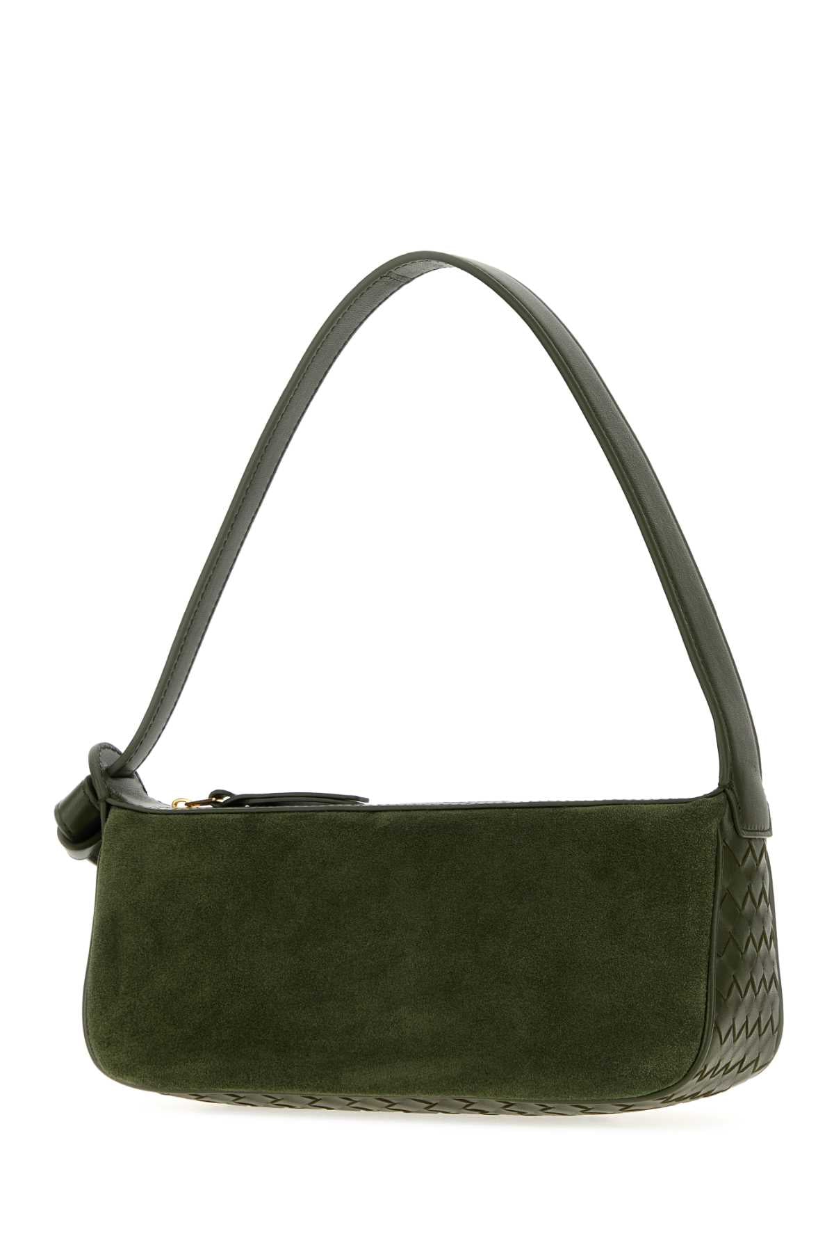 Bottega Veneta Women Olive Green Suede And Nappa Leather Nodo Shoulder Bag BOTTEGA VENETA