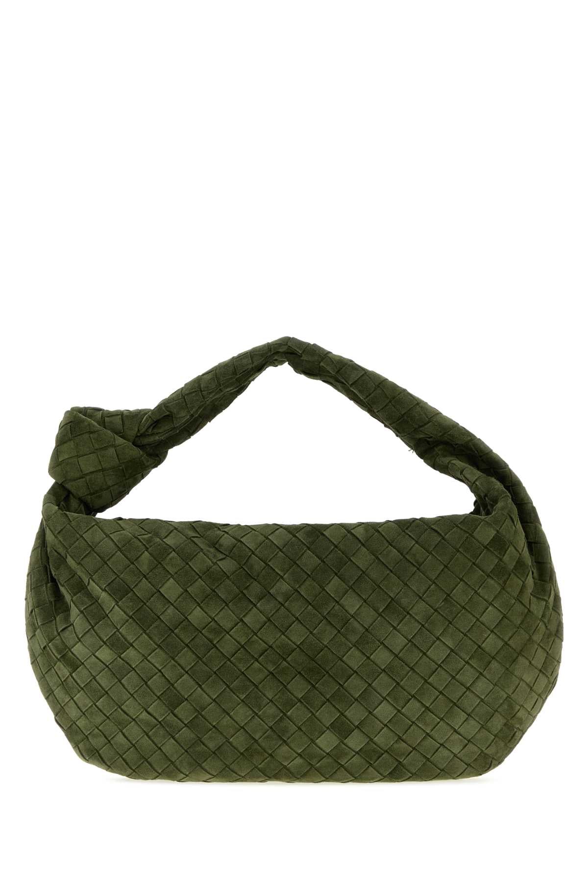Bottega Veneta Women Dark Green Suede Jodie Shopping Bag BOTTEGA VENETA