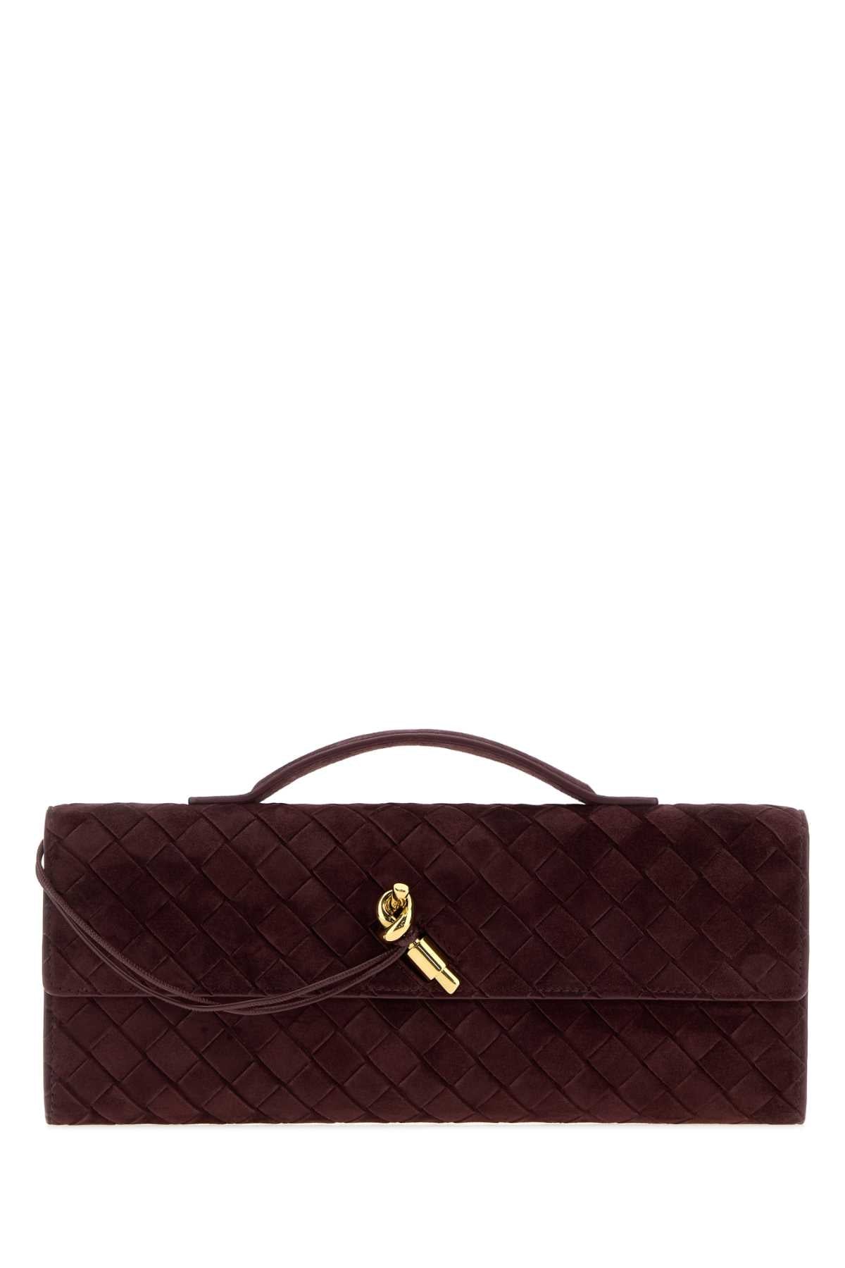Bottega Veneta Women Burgundy Suede Andiamo Handbag BOTTEGA VENETA