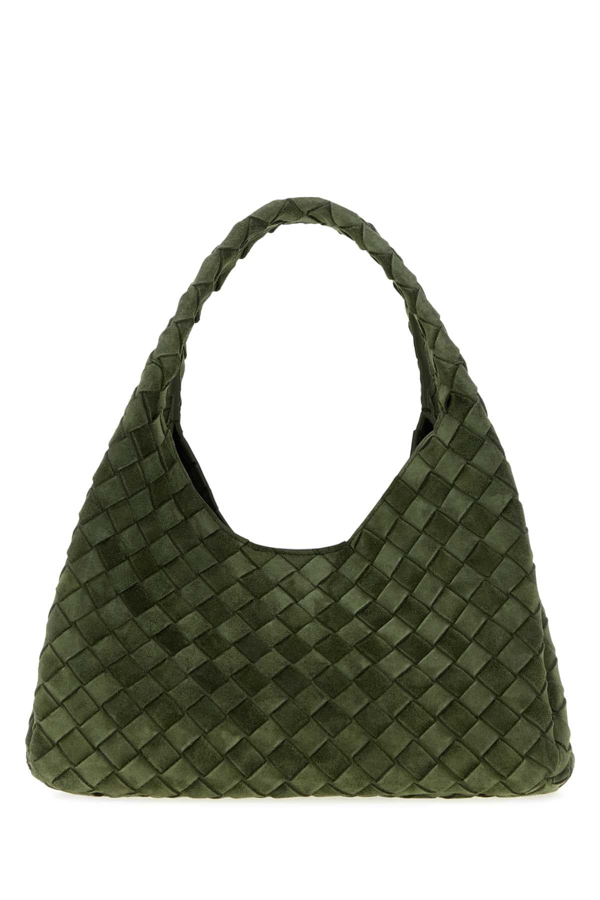 Bottega Veneta Women Green Suede Small Campana Shoulder Bag BOTTEGA VENETA