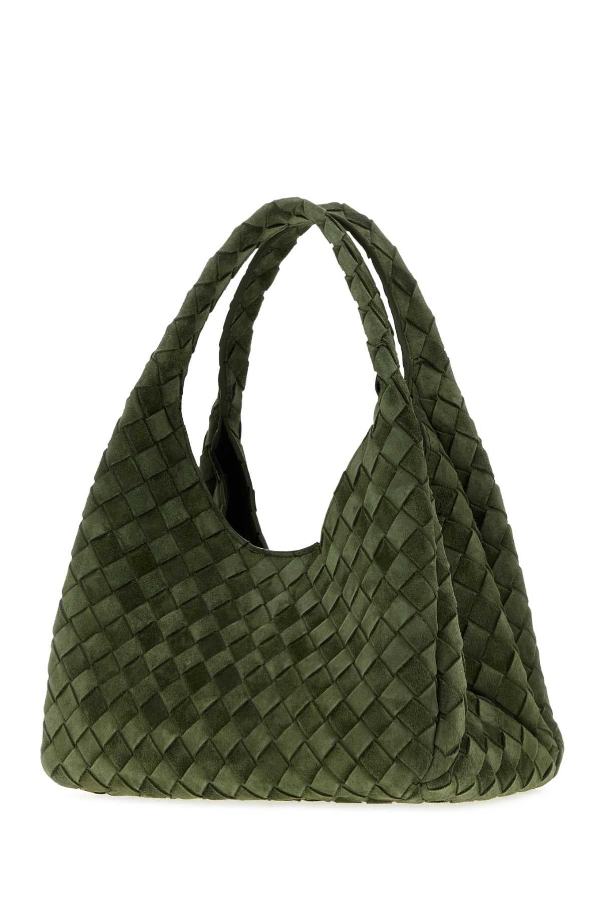 Bottega Veneta Women Green Suede Small Campana Shoulder Bag BOTTEGA VENETA