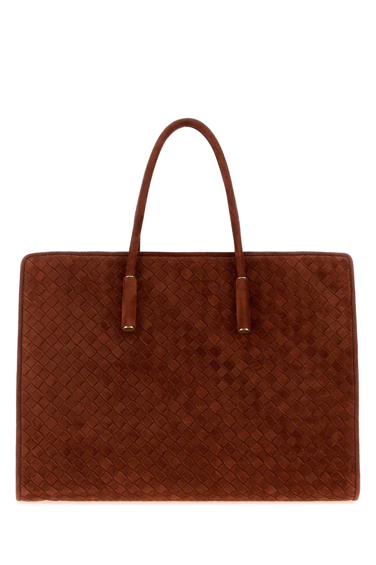 Bottega Veneta Women Brown Suede Barbara Shopping Bag BOTTEGA VENETA