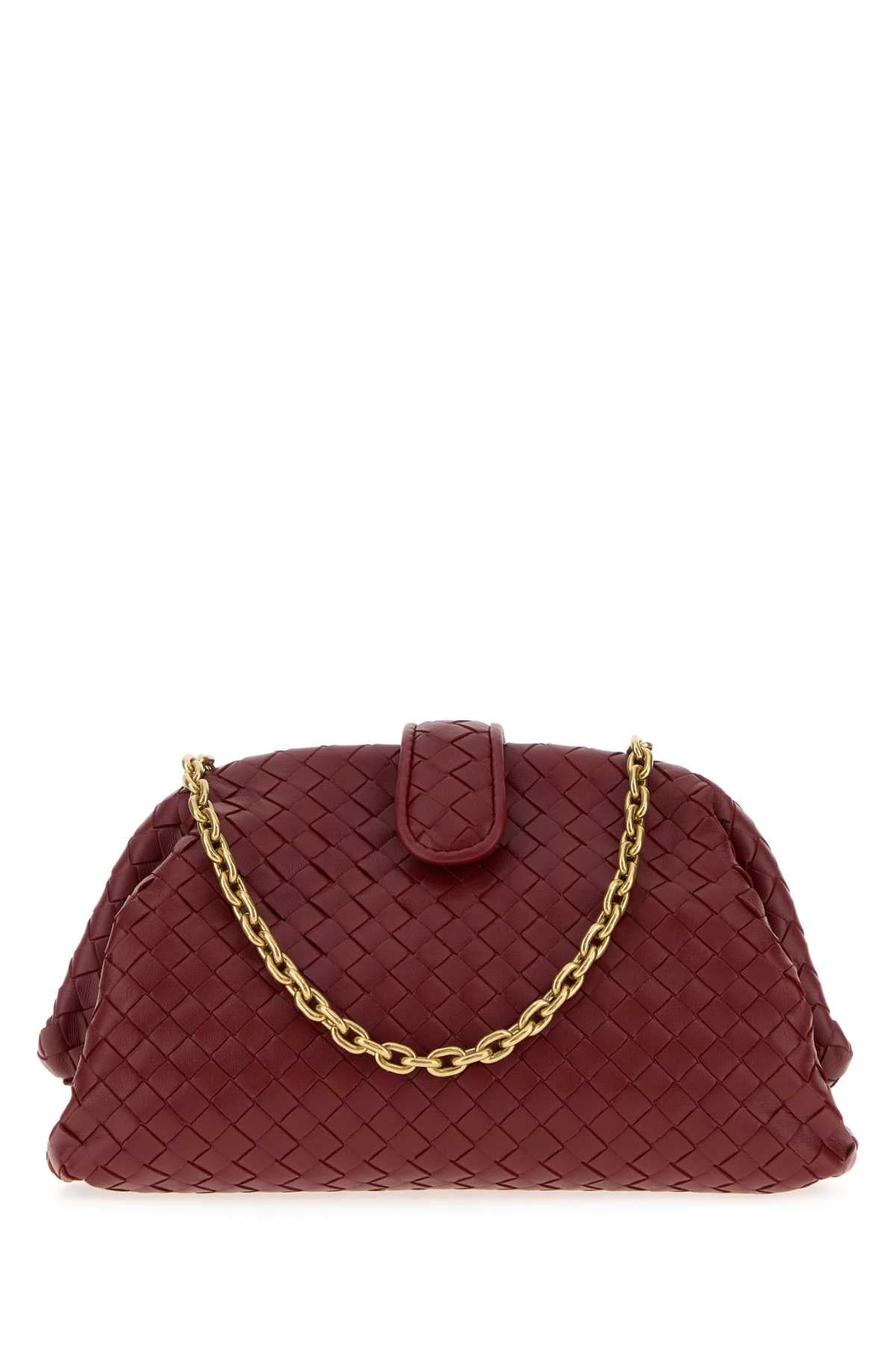 Bottega Veneta Women Bordeaux Leather Small Lauren 1980 Clutch BOTTEGA VENETA