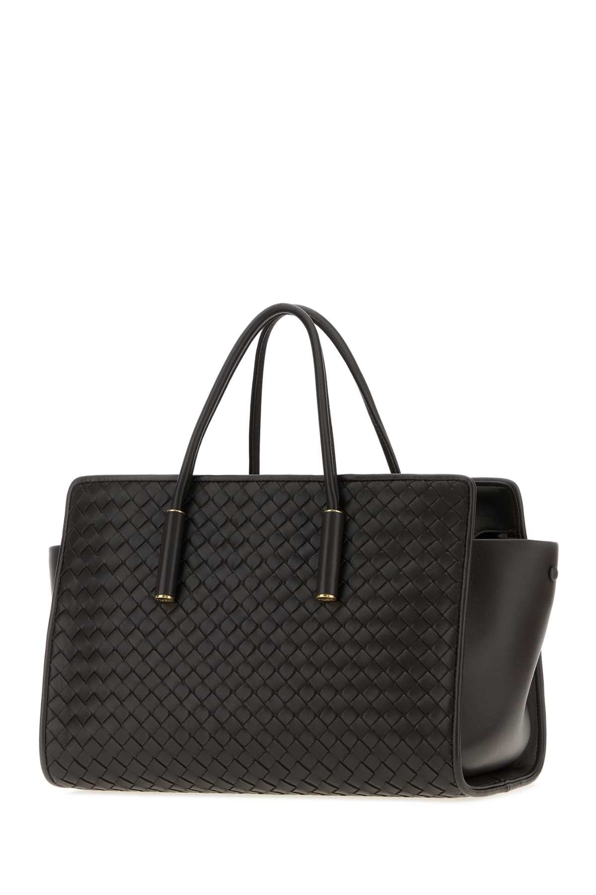 Bottega Veneta Women Dark Brown Leather Small Barbara Shopping Bag BOTTEGA VENETA