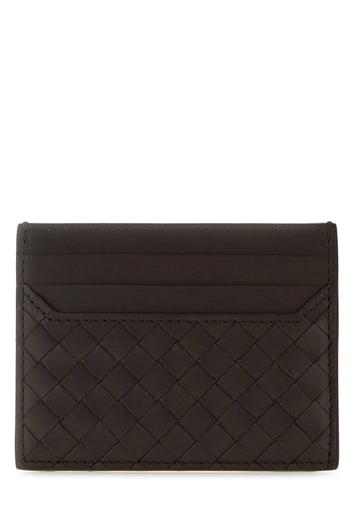 Bottega Veneta Men Dark Brown Leather Card Holder BOTTEGA VENETA