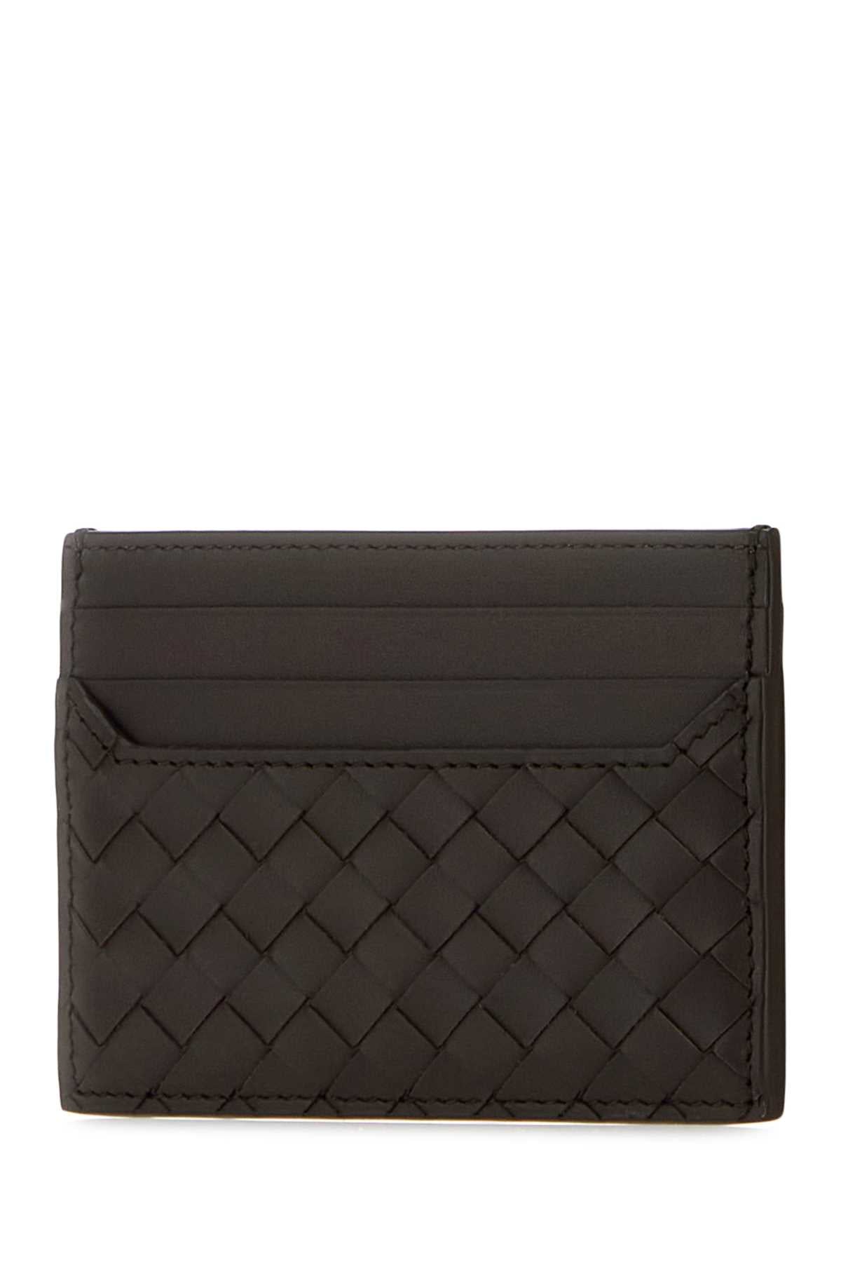 Bottega Veneta Men Dark Brown Leather Card Holder BOTTEGA VENETA