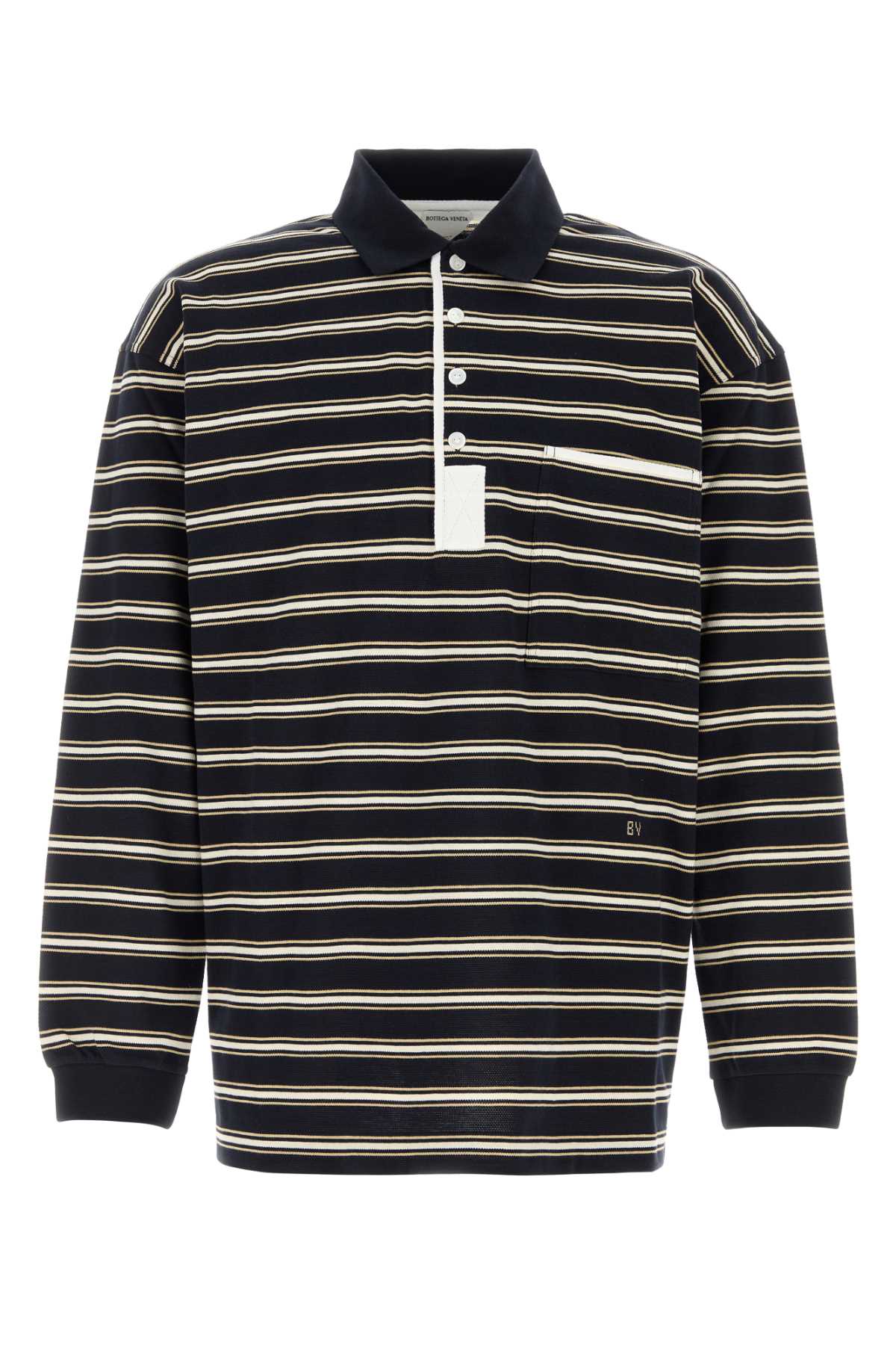 Bottega Veneta Men Embroidered Piquet Oversize Polo Shirt BOTTEGA VENETA
