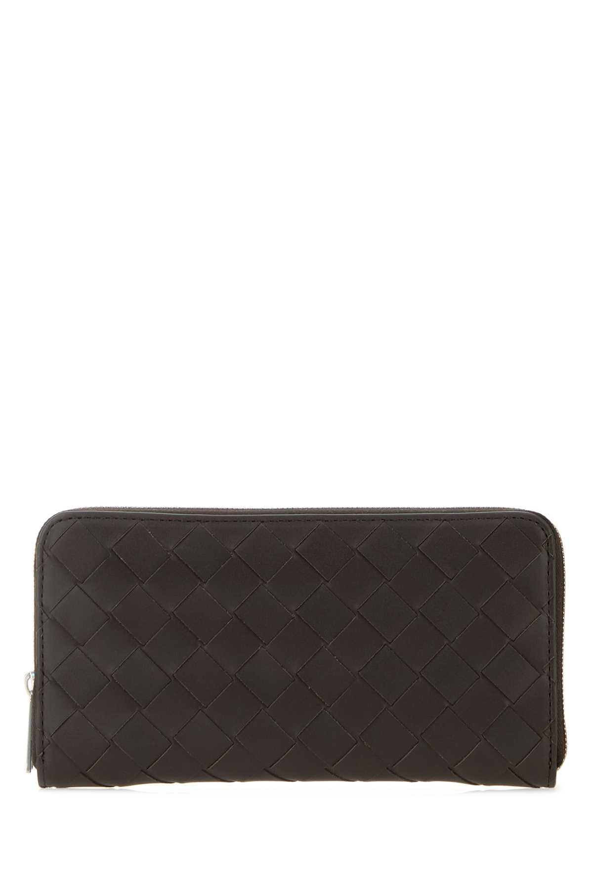 Bottega Veneta Men Dark Brown Leather Wallet BOTTEGA VENETA