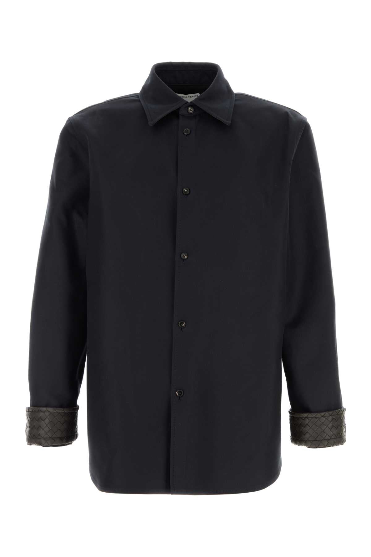 Bottega Veneta Men Black Gabardine Oversize Shirt BOTTEGA VENETA
