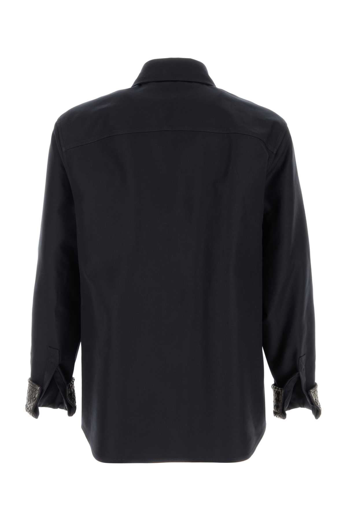 Bottega Veneta Men Black Gabardine Oversize Shirt BOTTEGA VENETA