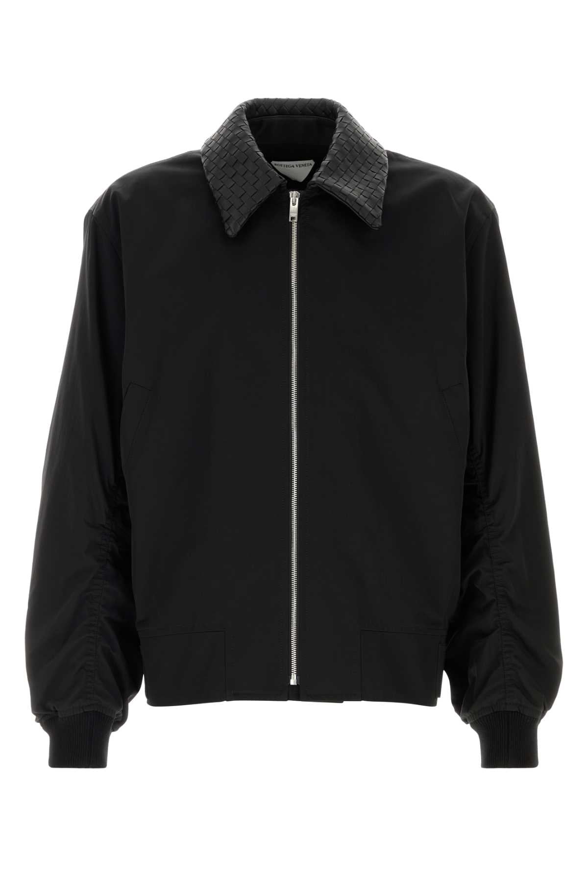 Bottega Veneta Men Black Nylon Blend Bomber Jacket BOTTEGA VENETA