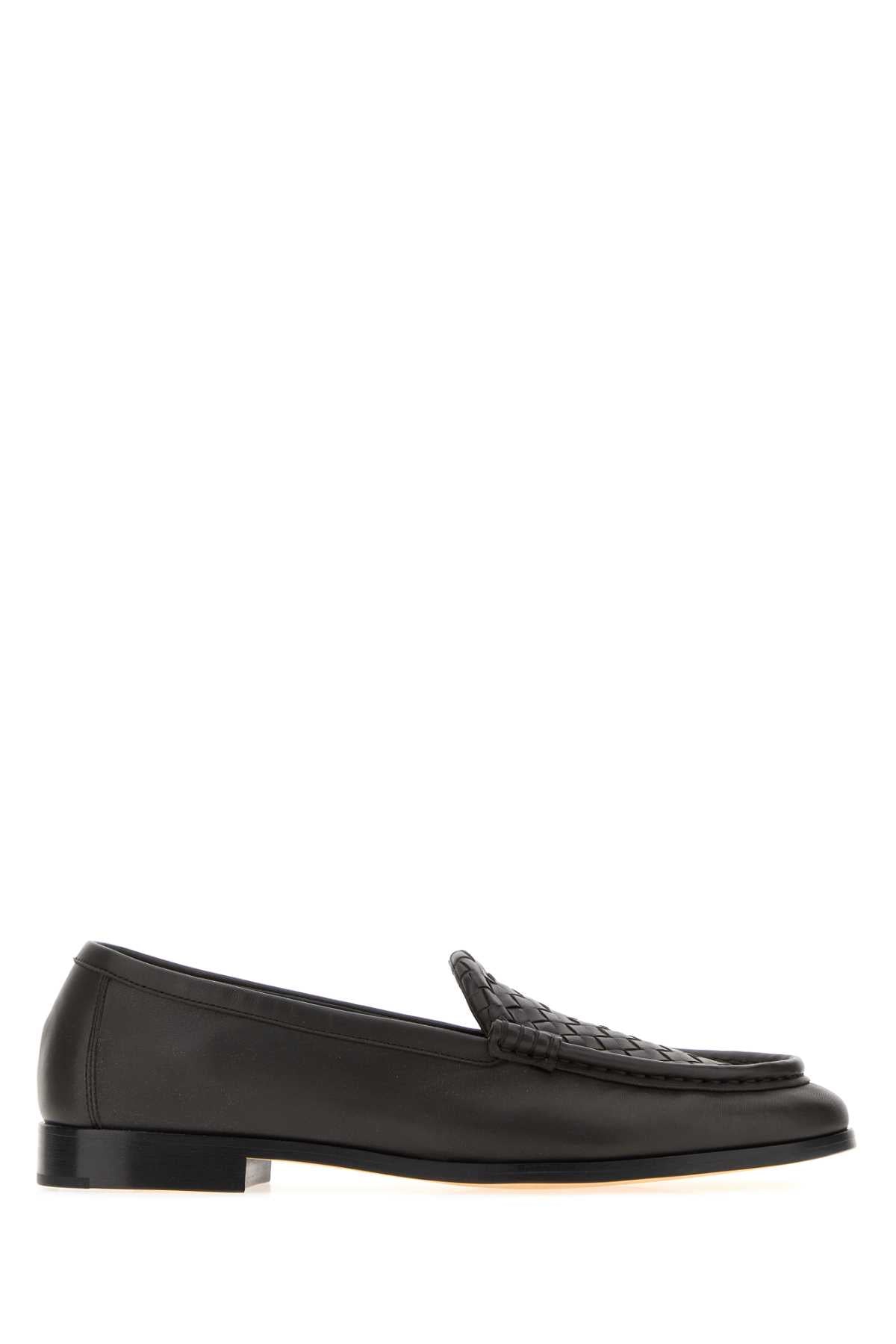 Bottega Veneta Men Dark Brown Leather Silenzio Loafers BOTTEGA VENETA