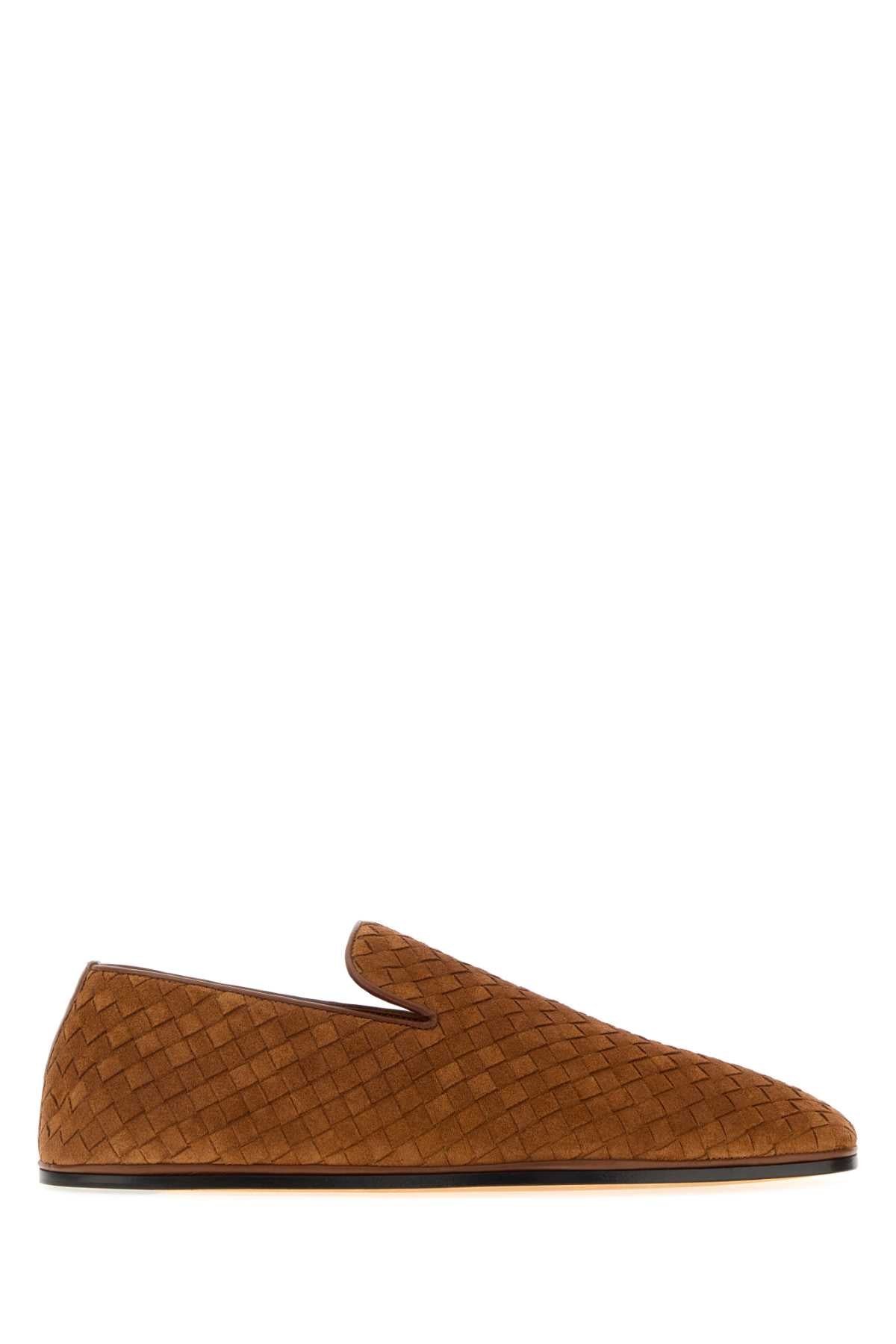Bottega Veneta Men Caramel Suede Palazzo Loafers