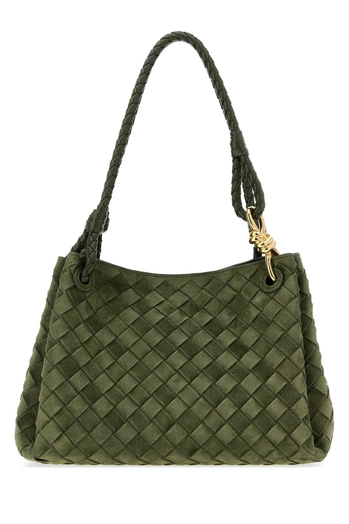 Bottega Veneta Women Green Suede Parachute Shoulder Bag BOTTEGA VENETA