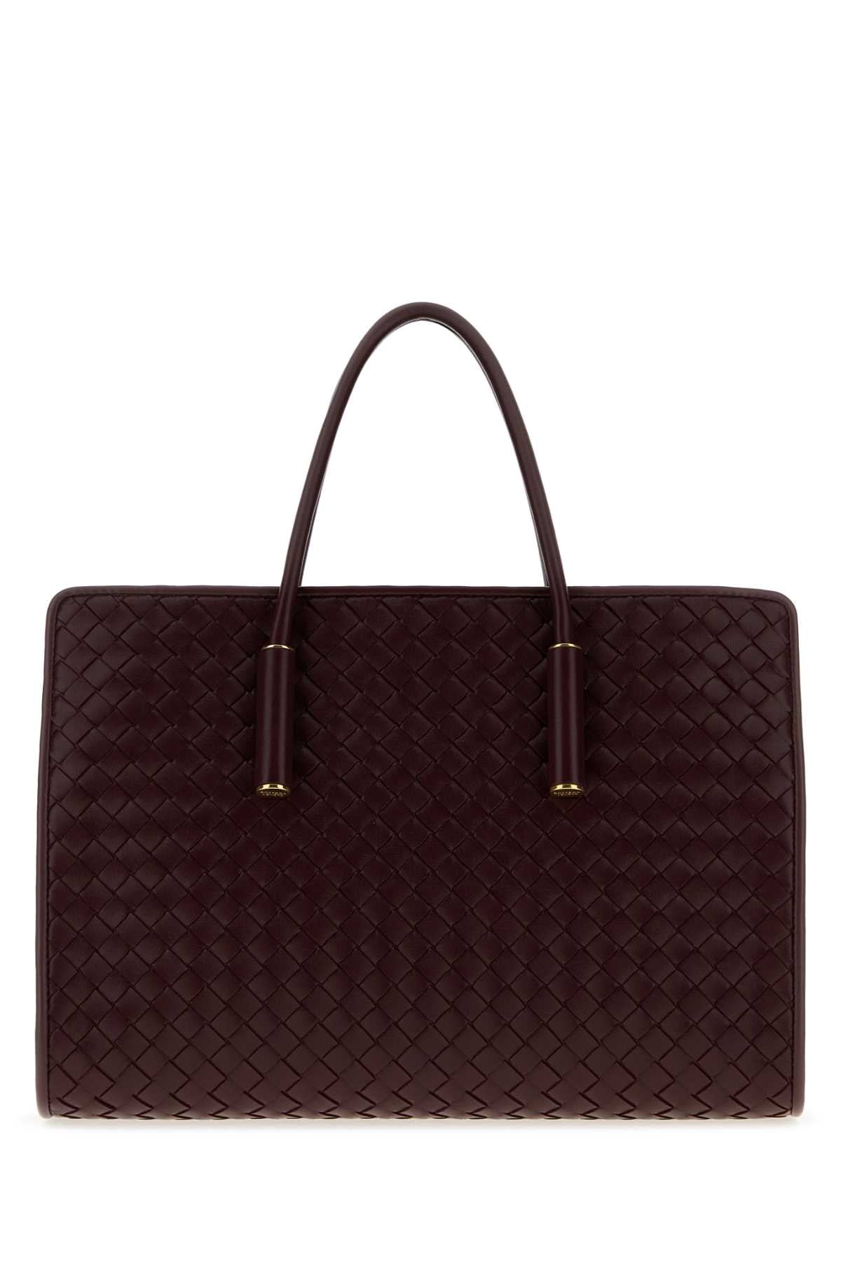 Bottega Veneta Women Aubergine Leather Small Barbara Shopping Bag BOTTEGA VENETA