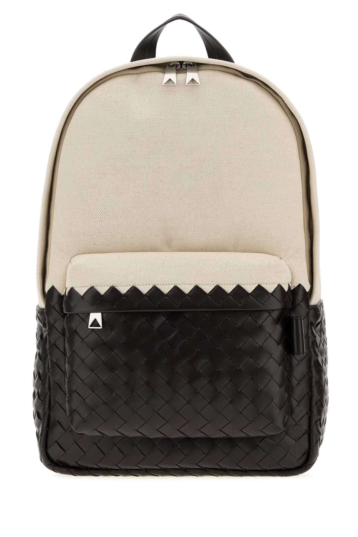 Bottega Veneta Men Two-Tone Canvas And Leather Intrecciato Backpack BOTTEGA VENETA