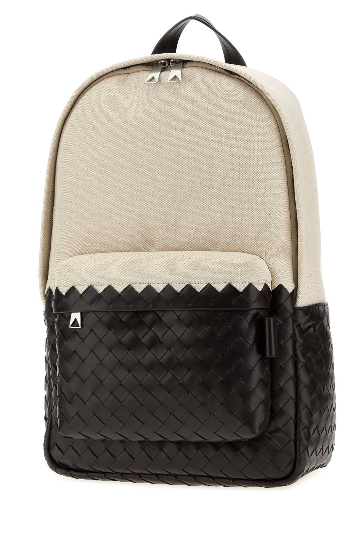 Bottega Veneta Men Two-Tone Canvas And Leather Intrecciato Backpack BOTTEGA VENETA