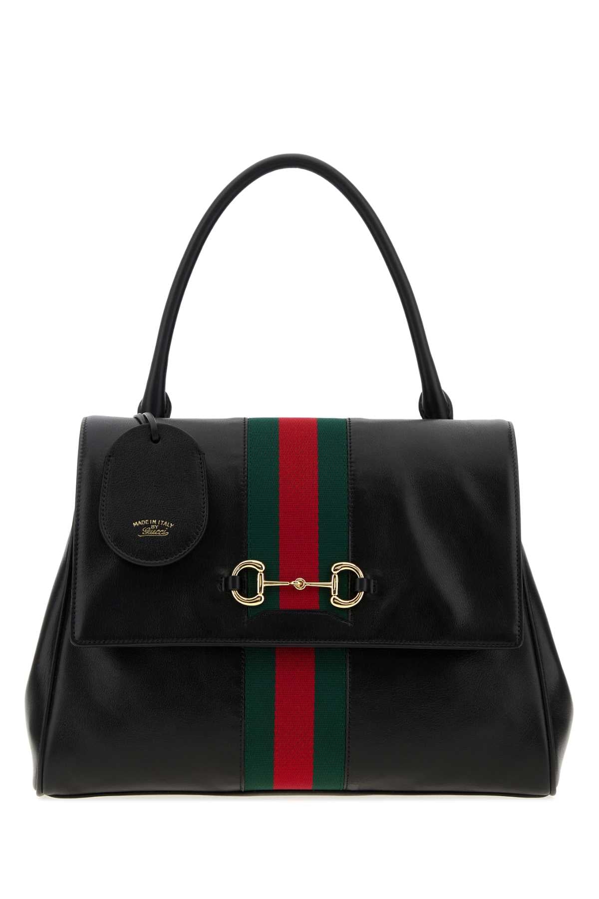 Gucci Women Black Leather Medium Paparazzo Handbag GUCCI