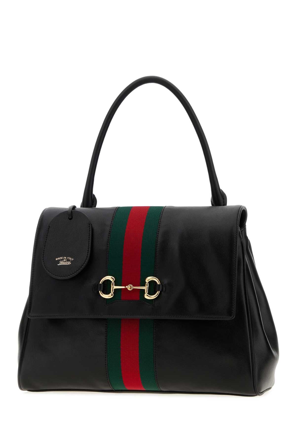 Gucci Women Black Leather Medium Paparazzo Handbag GUCCI