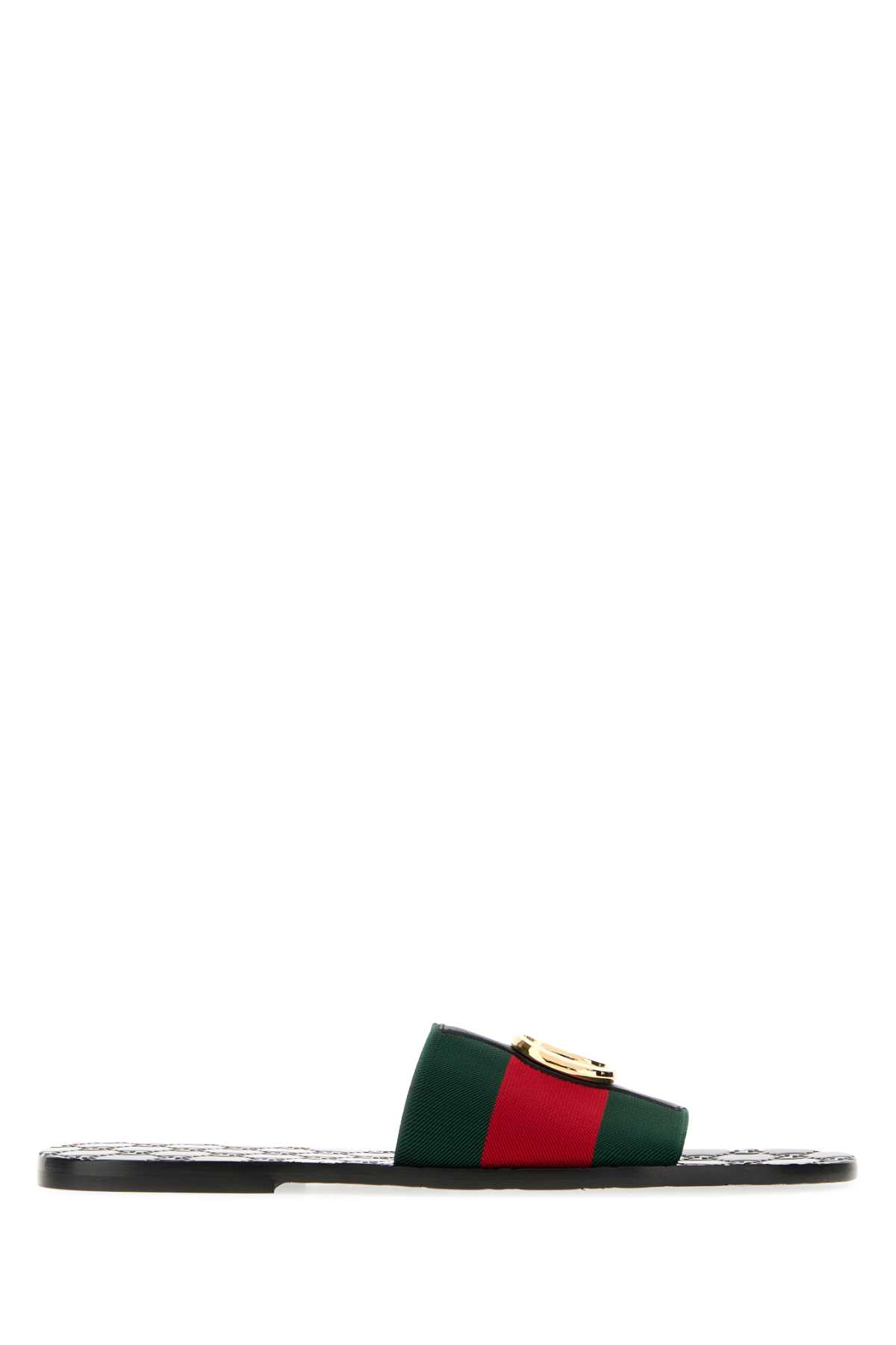 Gucci Men Embroidered Fabric Riviera Slippers GUCCI
