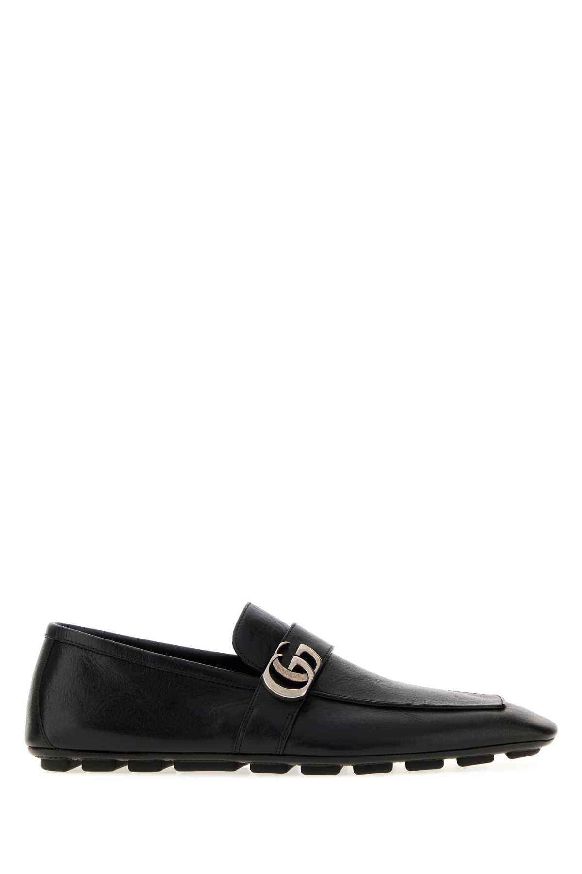 Gucci Men Black Leather Loafers GUCCI