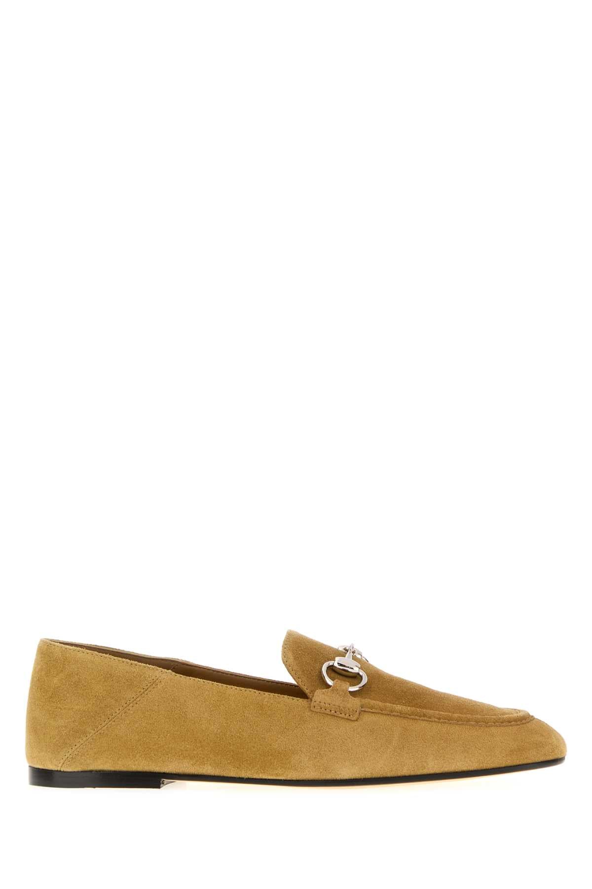Gucci Women Beige Suede Jordaan Soft Loafers GUCCI