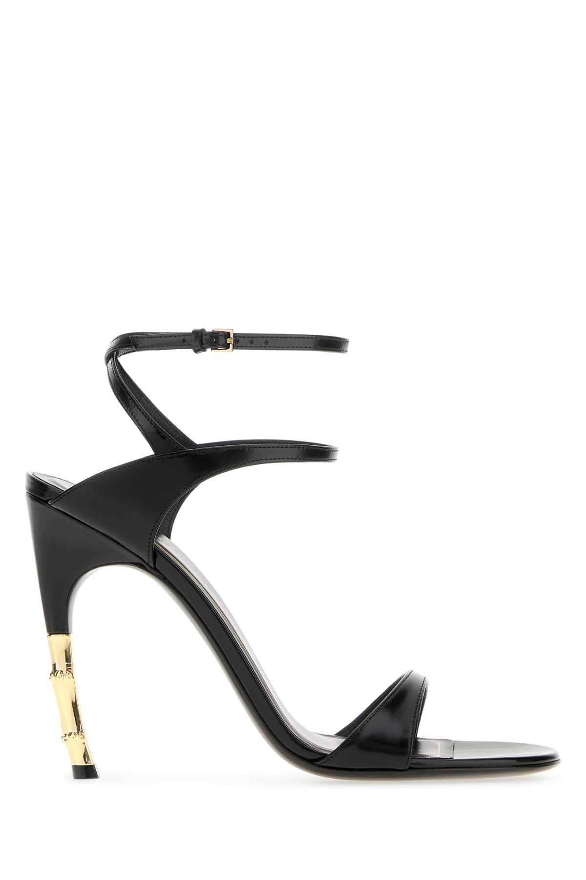 Gucci Women Black Leather Castello Sandals GUCCI