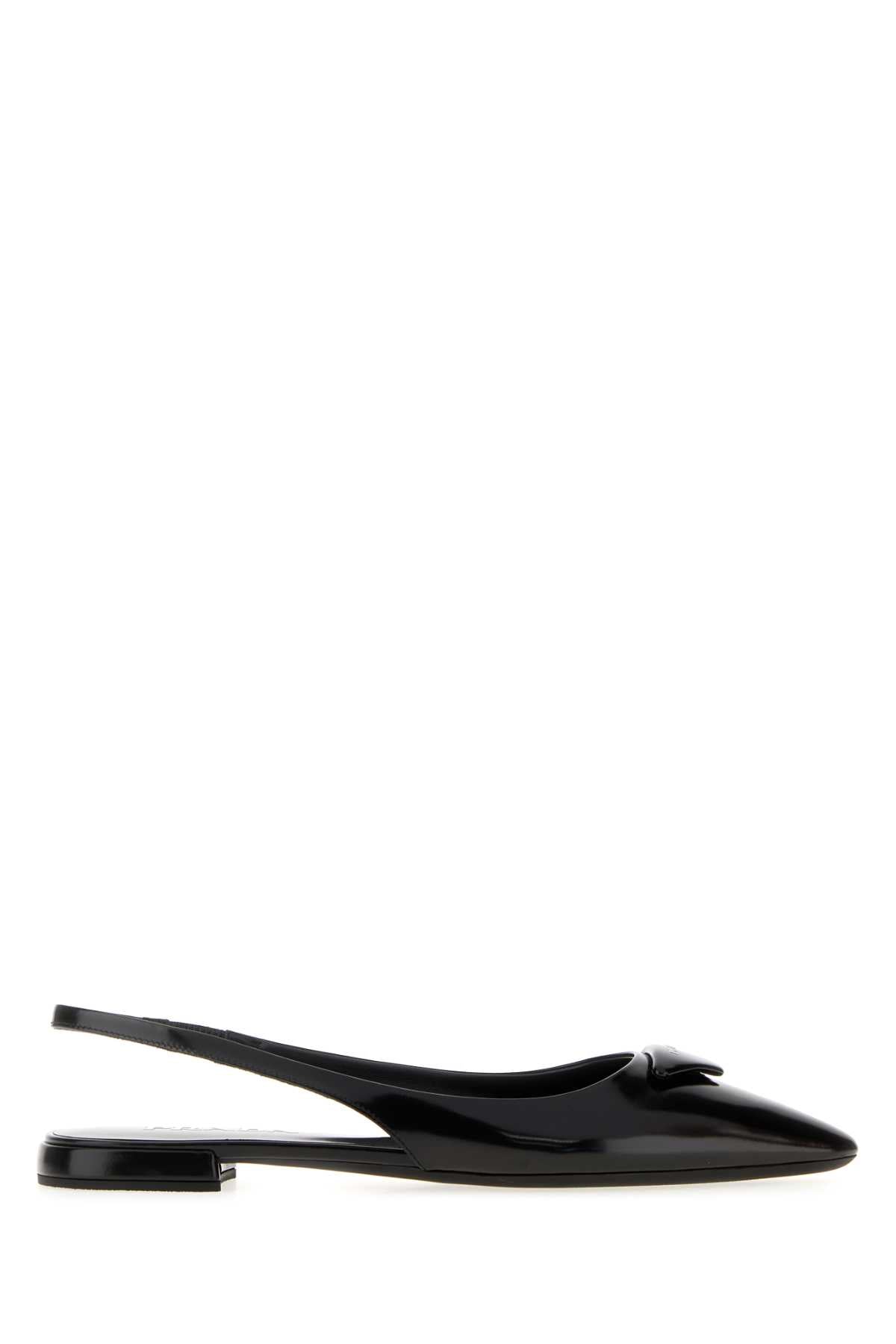 Prada Women Black Leather Ballerinas PRADA