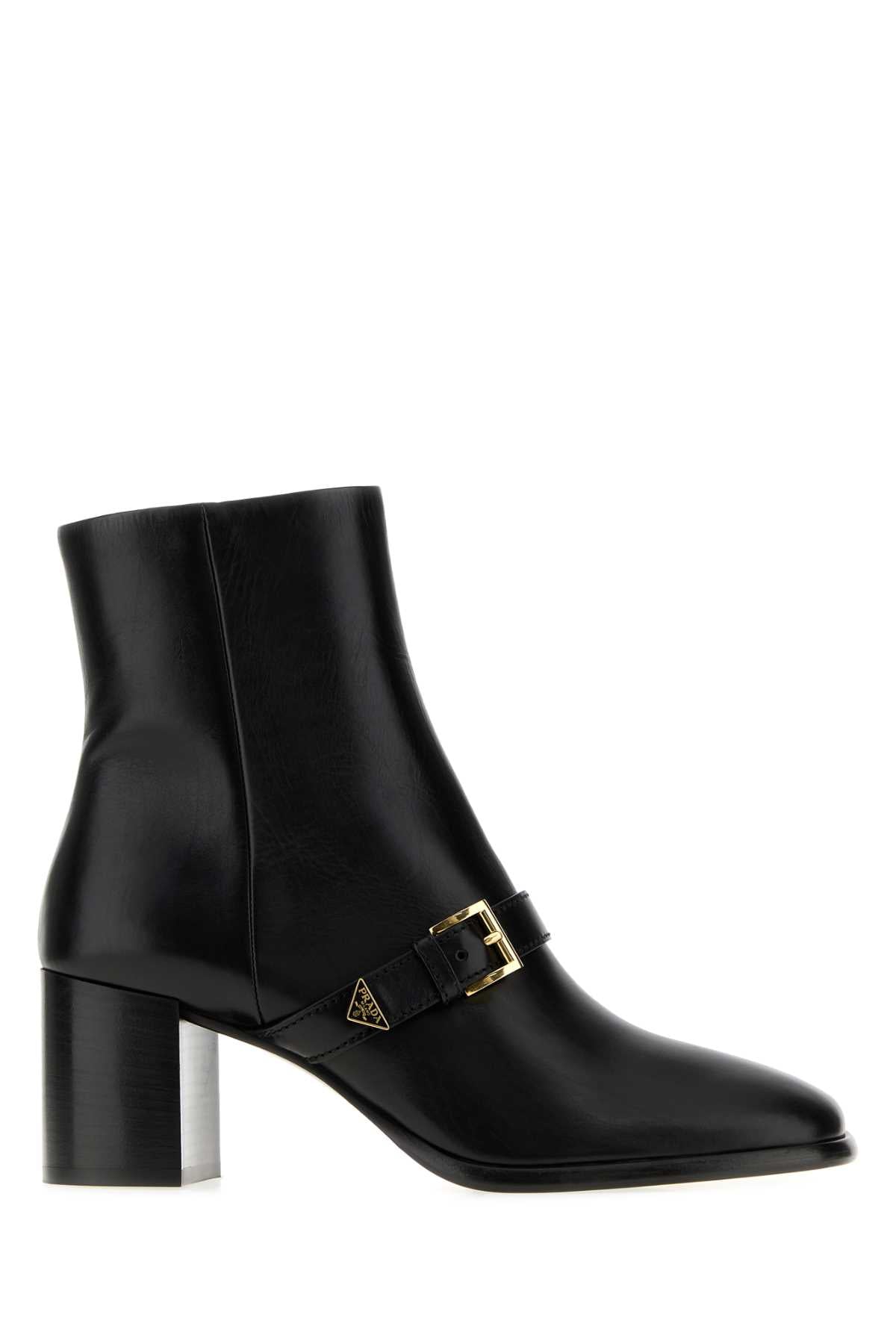 Prada Women Black Leather Ankle Boots PRADA