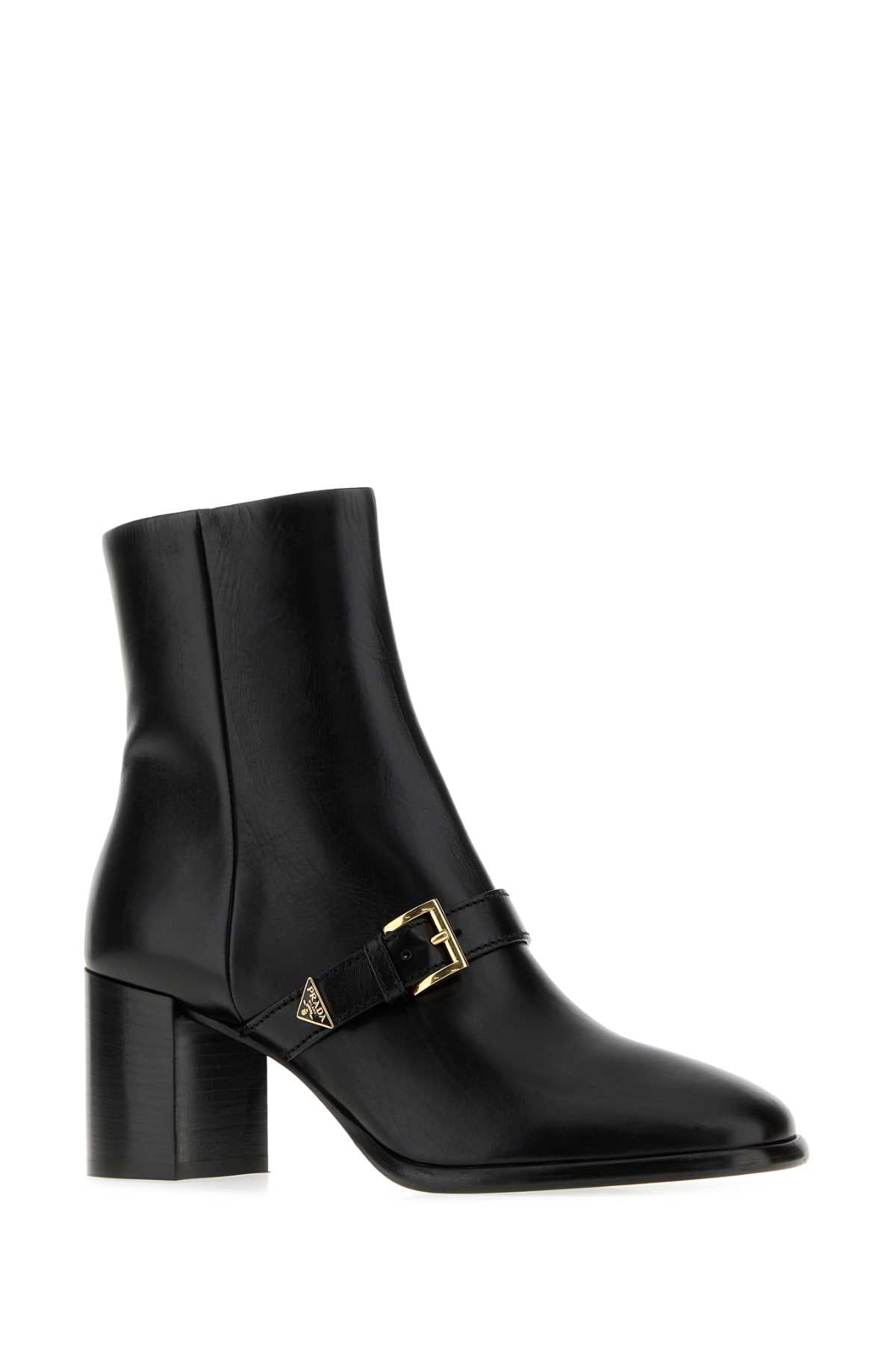 Prada Women Black Leather Ankle Boots PRADA