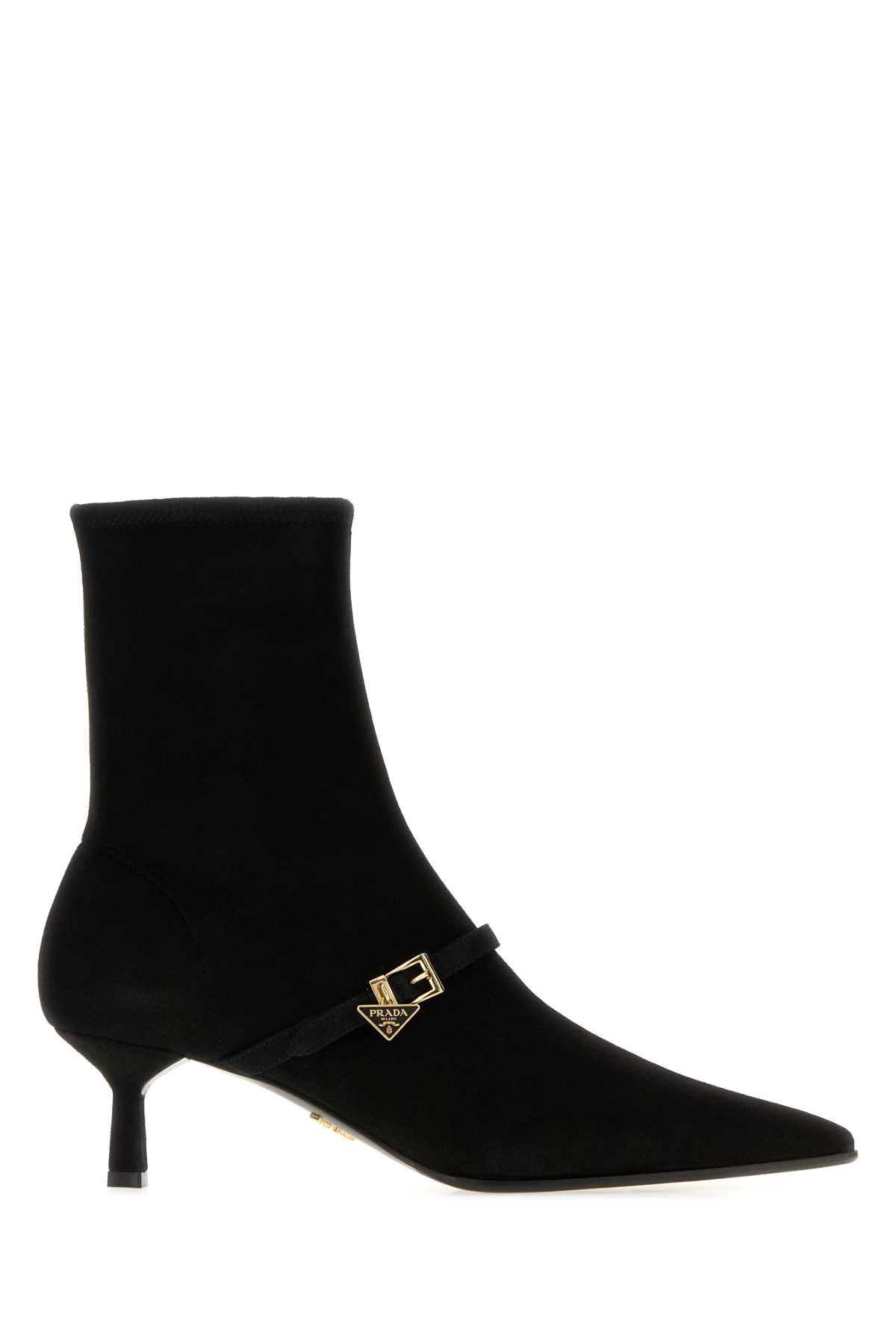 Prada Women Black Suede Ankle Boots PRADA