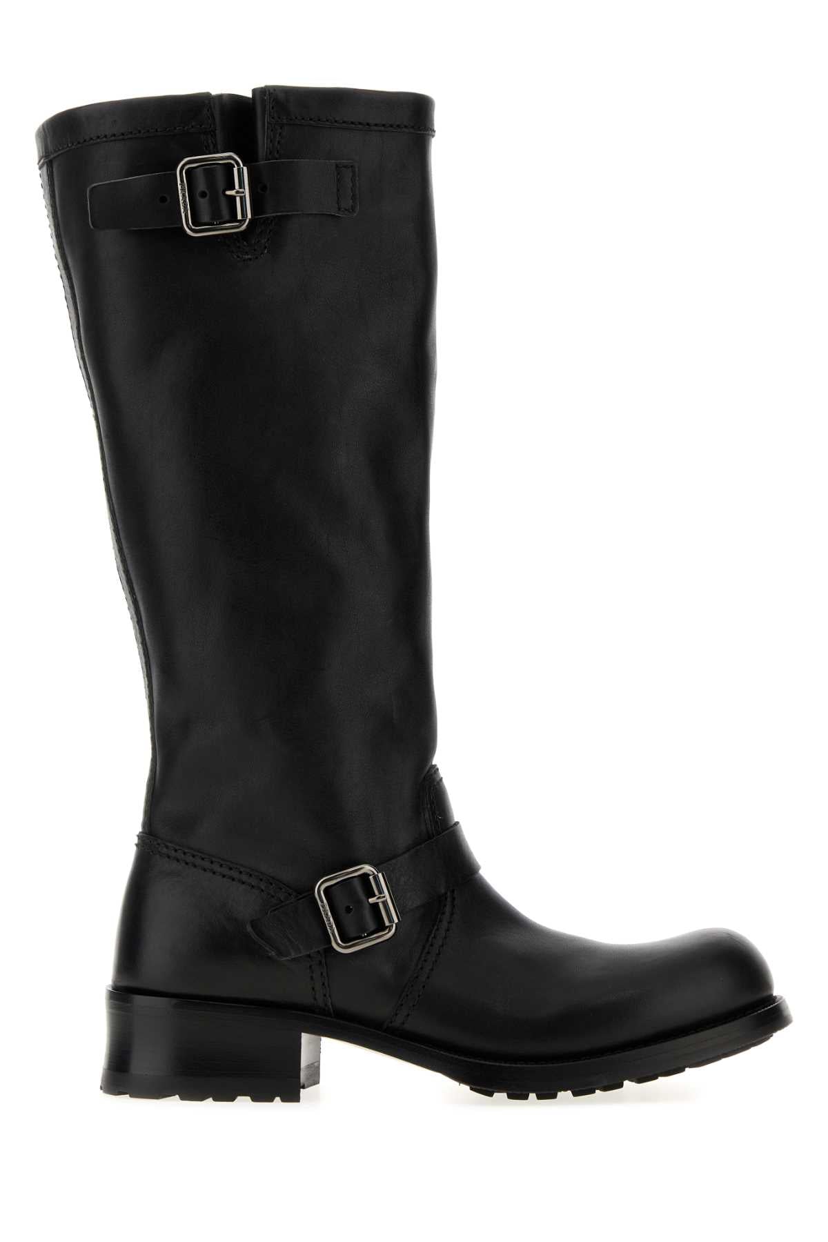 Prada Women Black Leather Boots PRADA