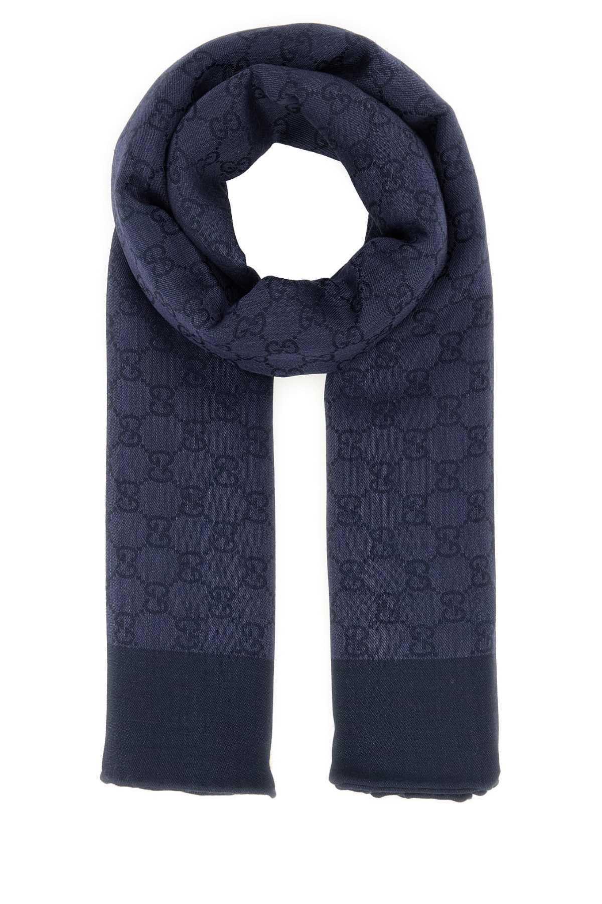 Gucci Men Embroidered Wool Blend Foulard GUCCI