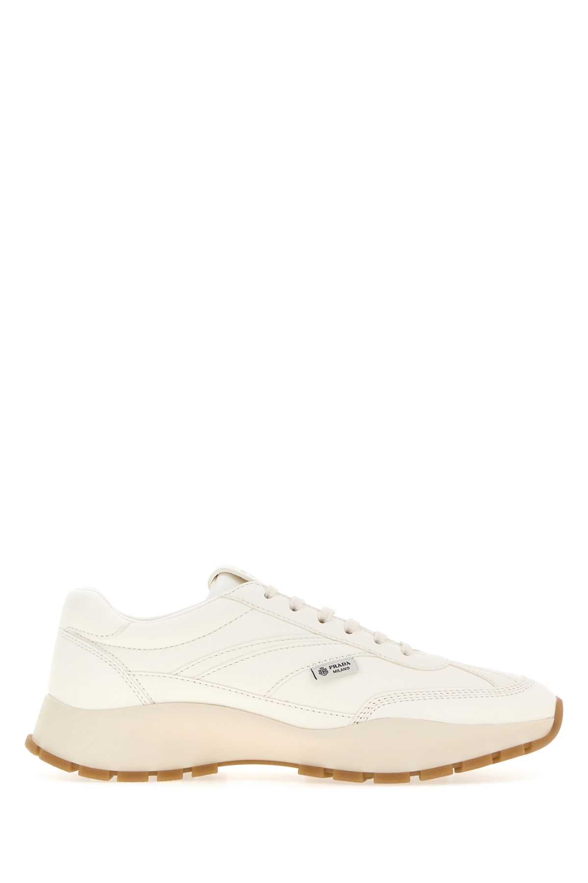 Prada Women White Nappa Leather Sneakers PRADA