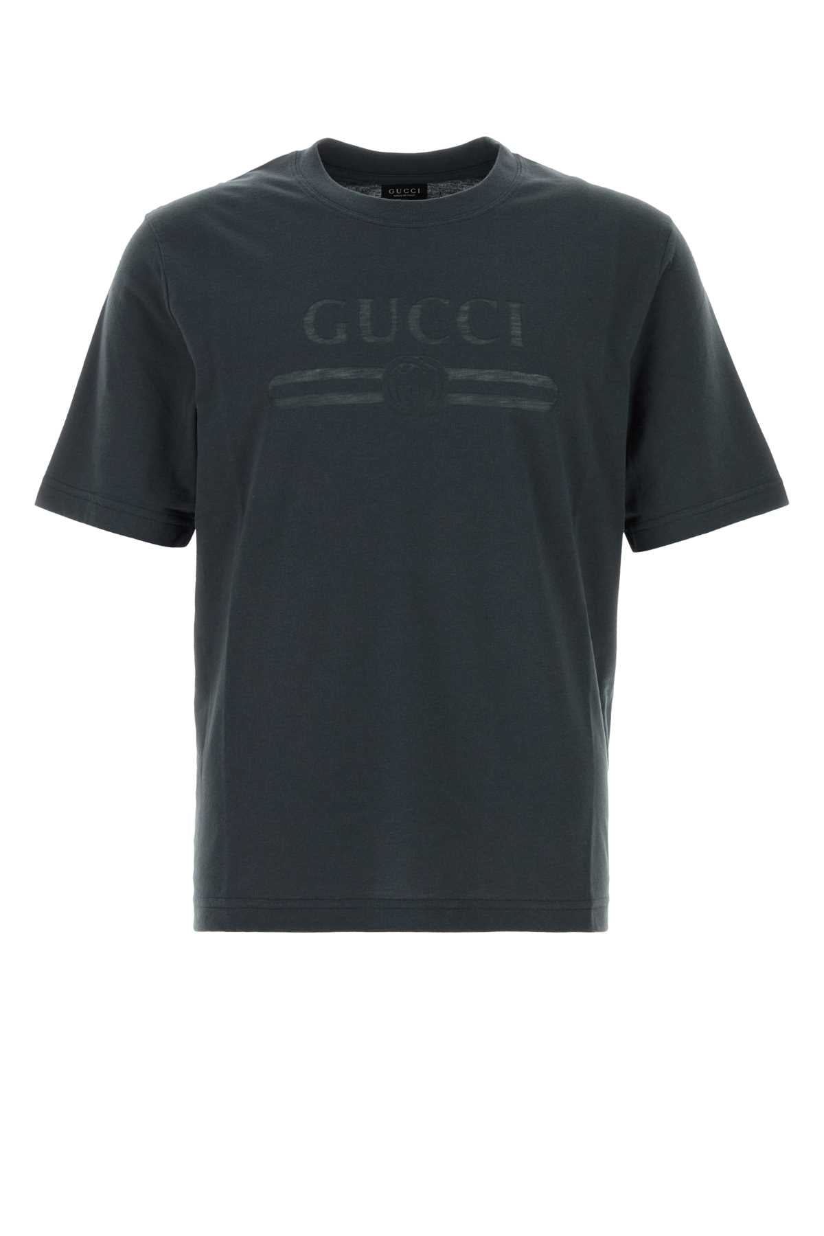 Gucci Men Charcoal Jersey T-Shirt GUCCI