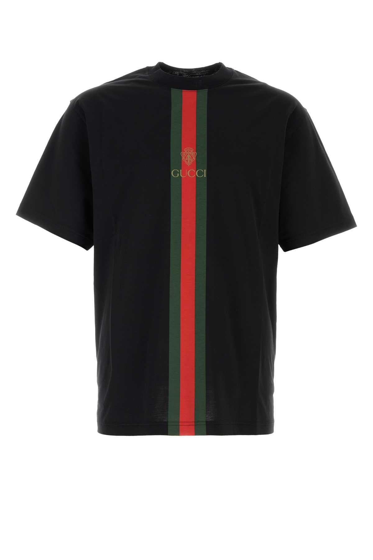 Gucci Men Black Cotton T-Shirt GUCCI