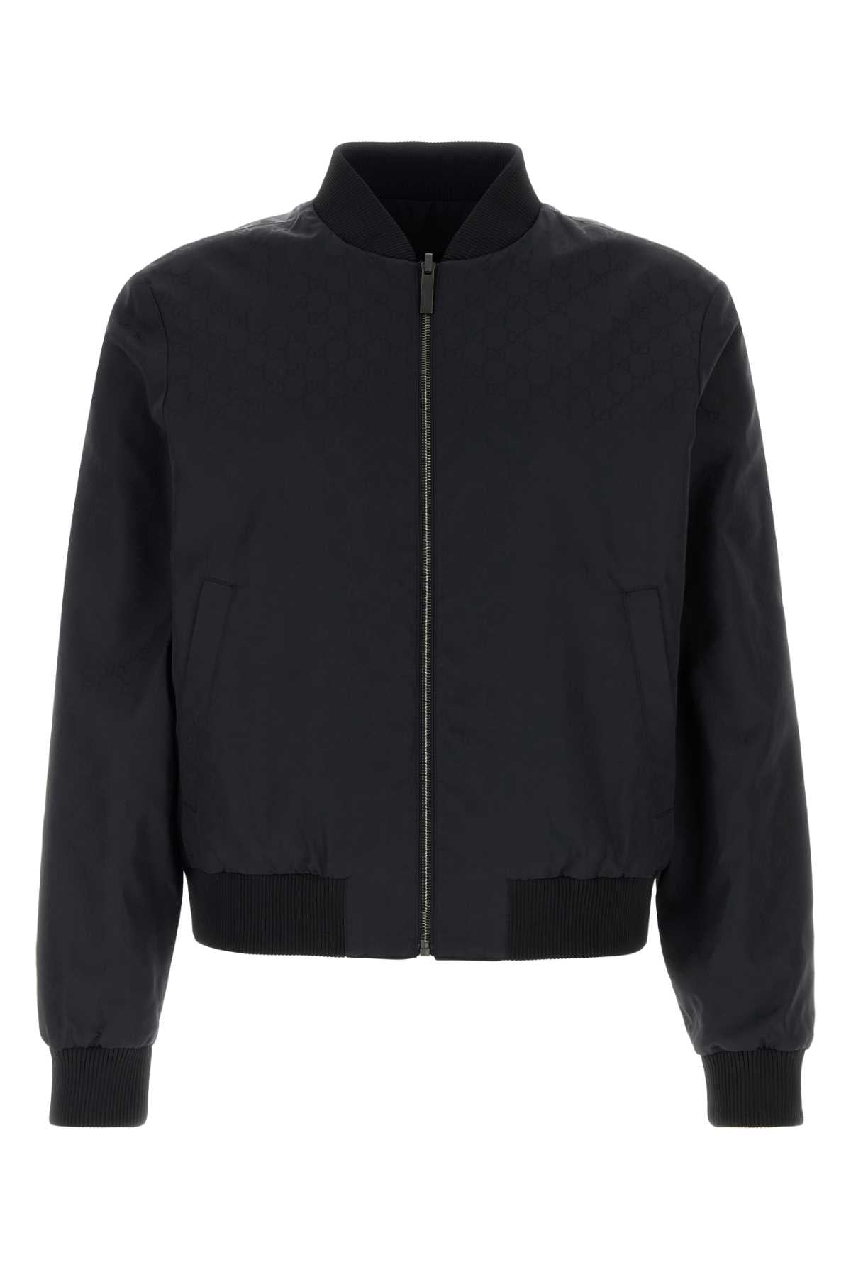 Gucci Men Black Gg Faille Reversible Jacket GUCCI